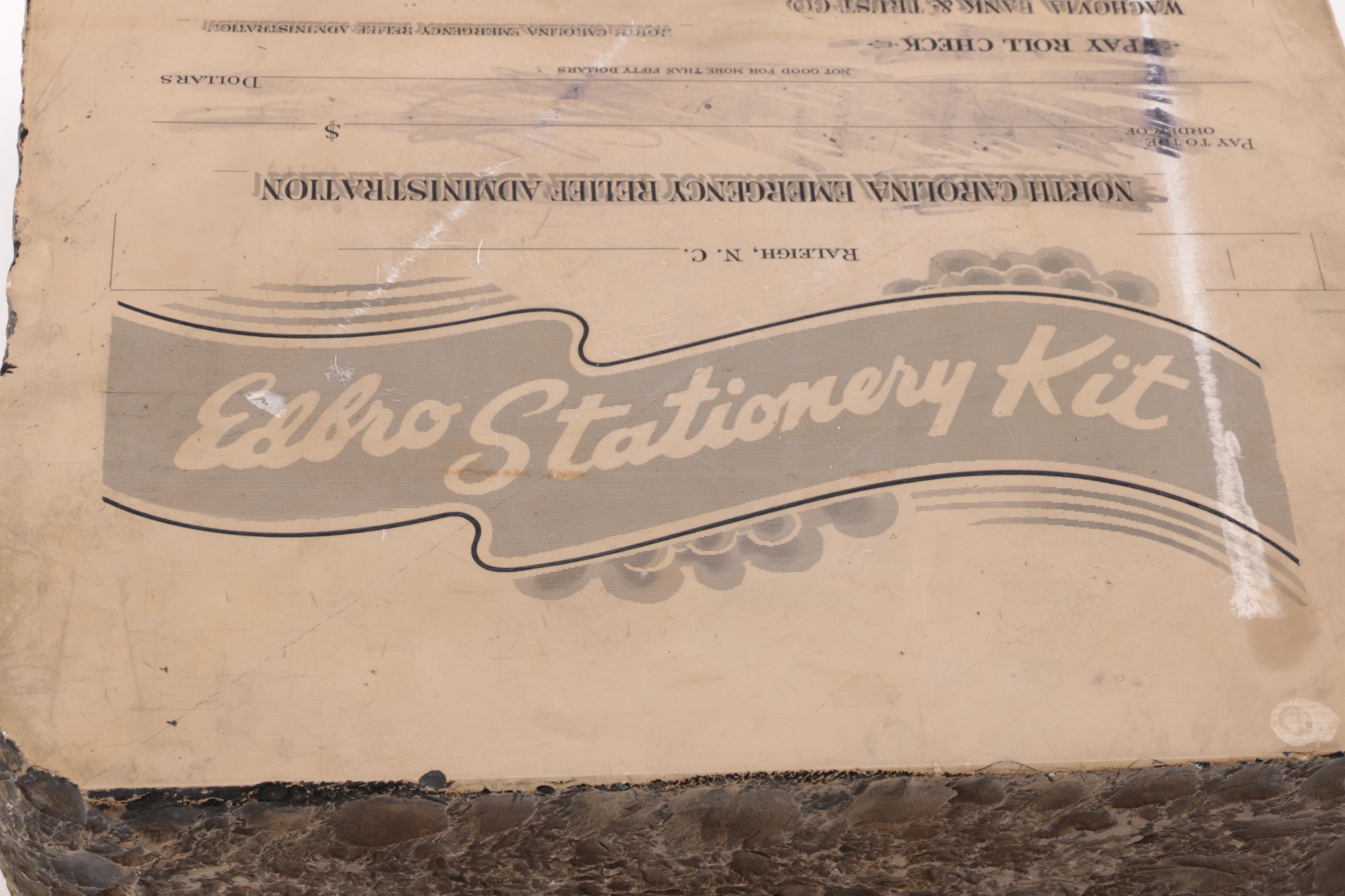 Lithograph Stone and Roller