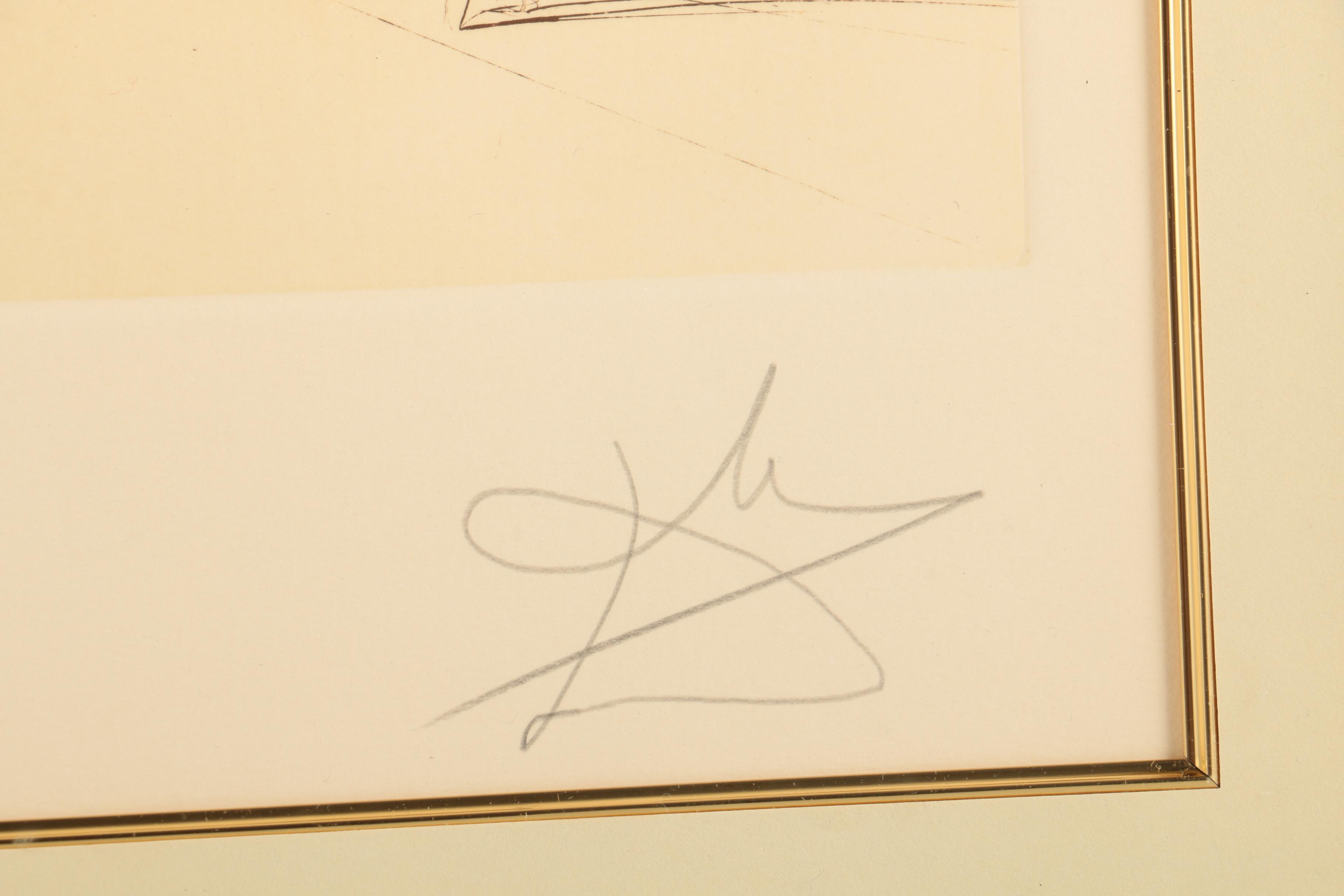 Salvador Dali Artist Proof Etching "Don Quixote"