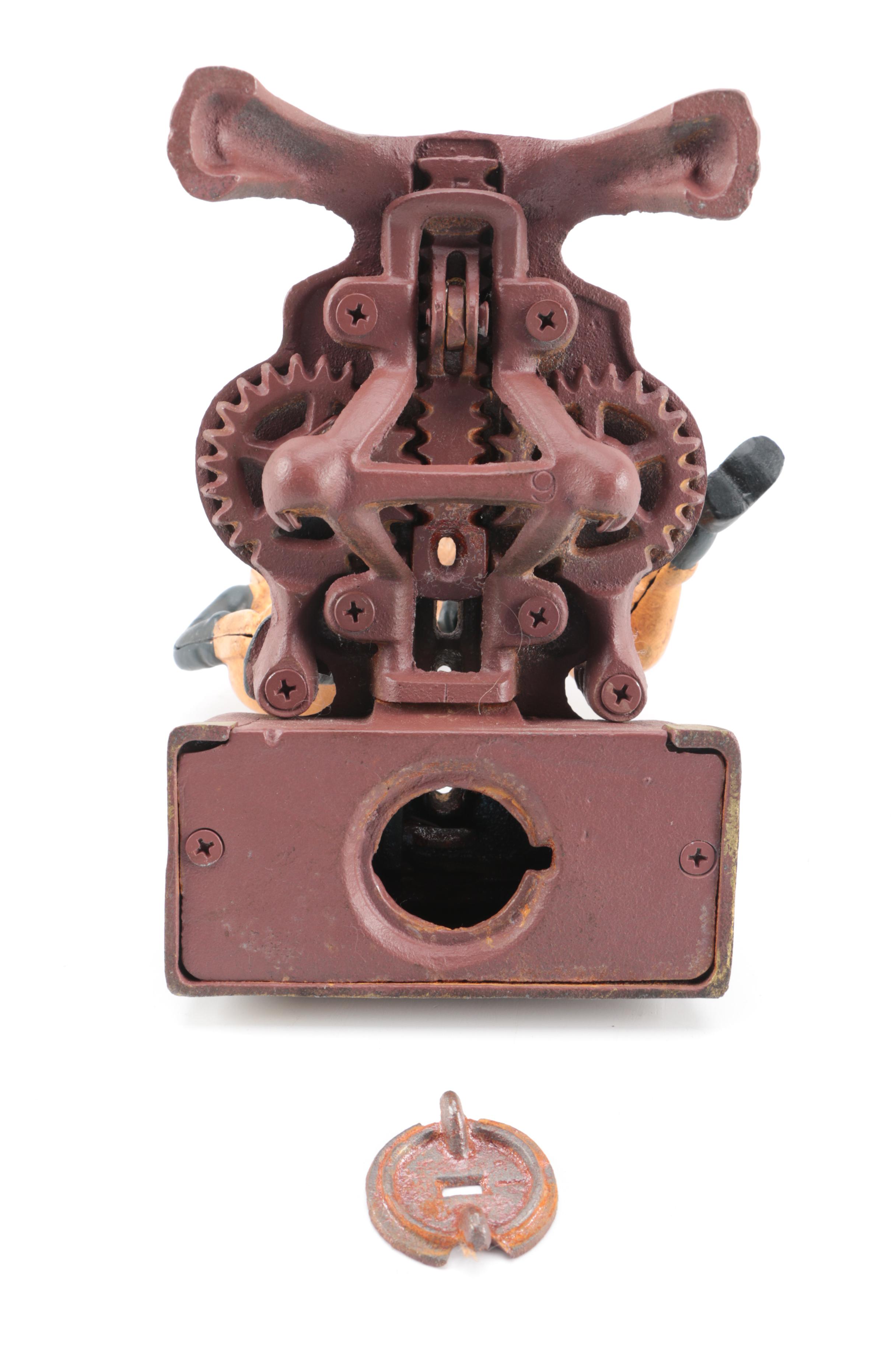 Circa (1905) Cast Iron Mechanical Football Bank