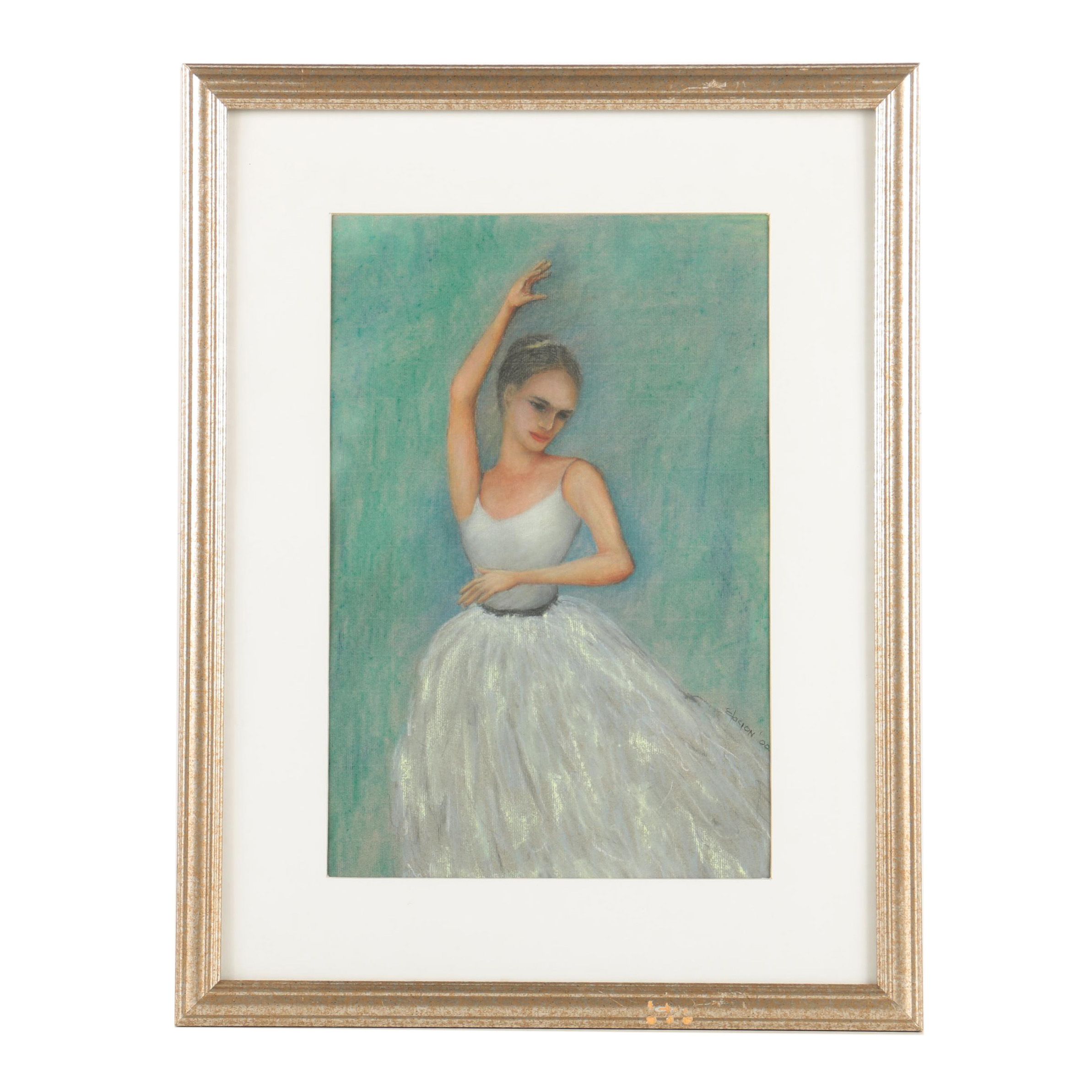 Anthony S. Elacion Pastel on Laid Paper of a Ballerina