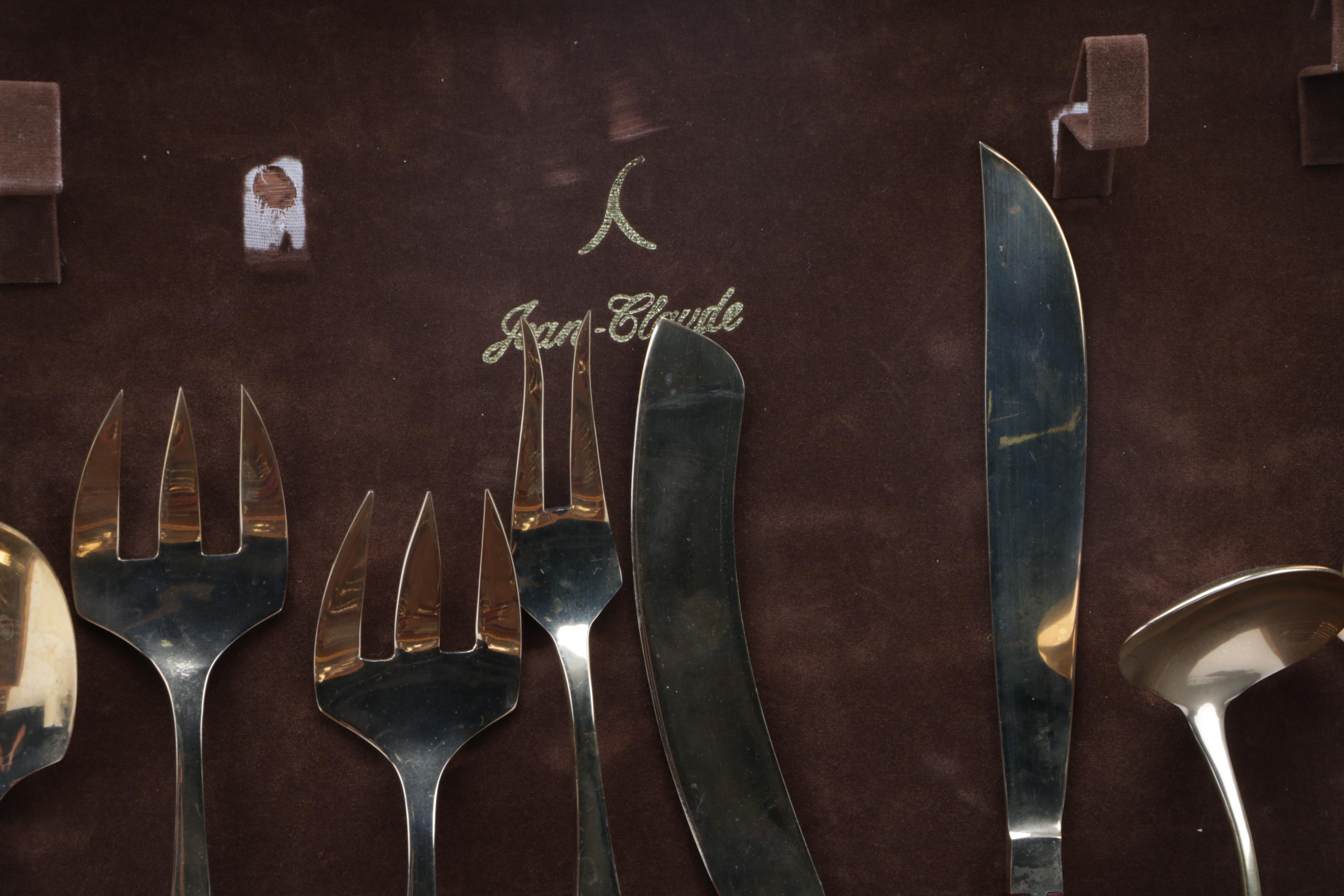 Set of Vintage Bronze and Rosewood Flatware