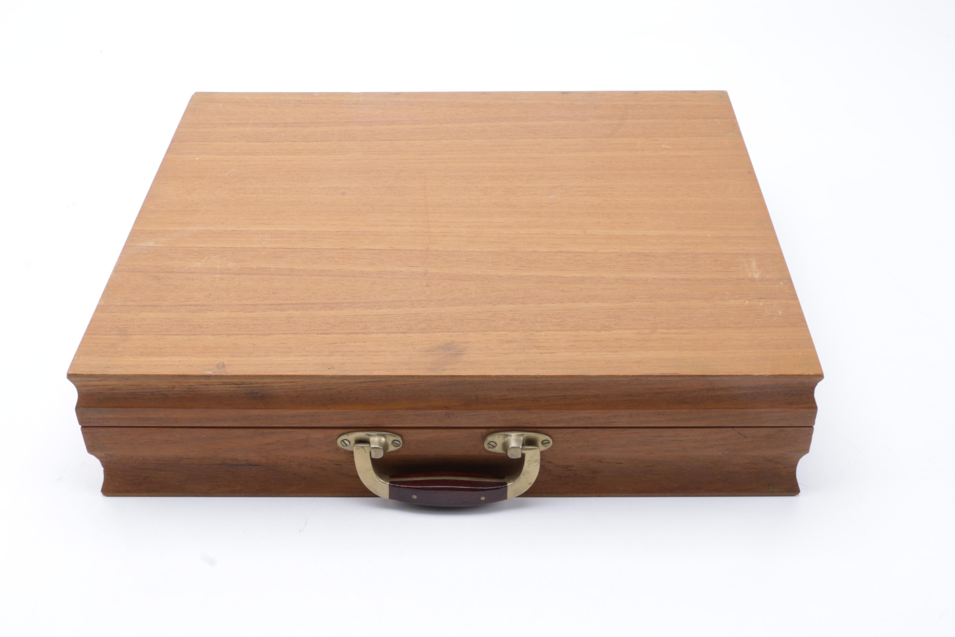 Set of Vintage Bronze and Rosewood Flatware