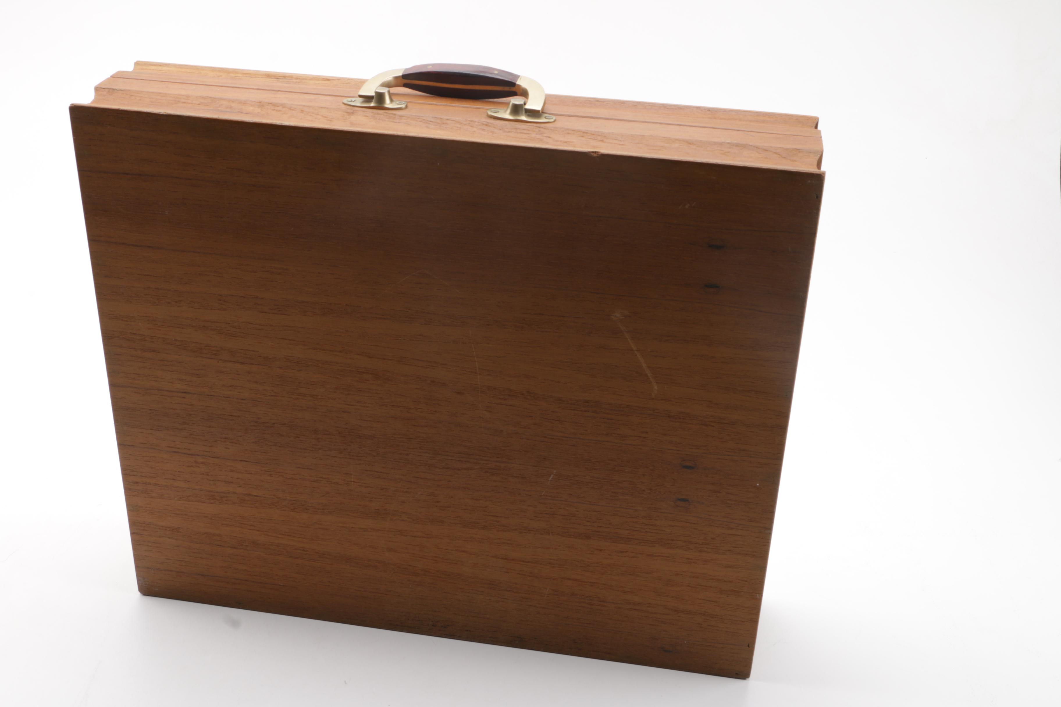 Set of Vintage Bronze and Rosewood Flatware