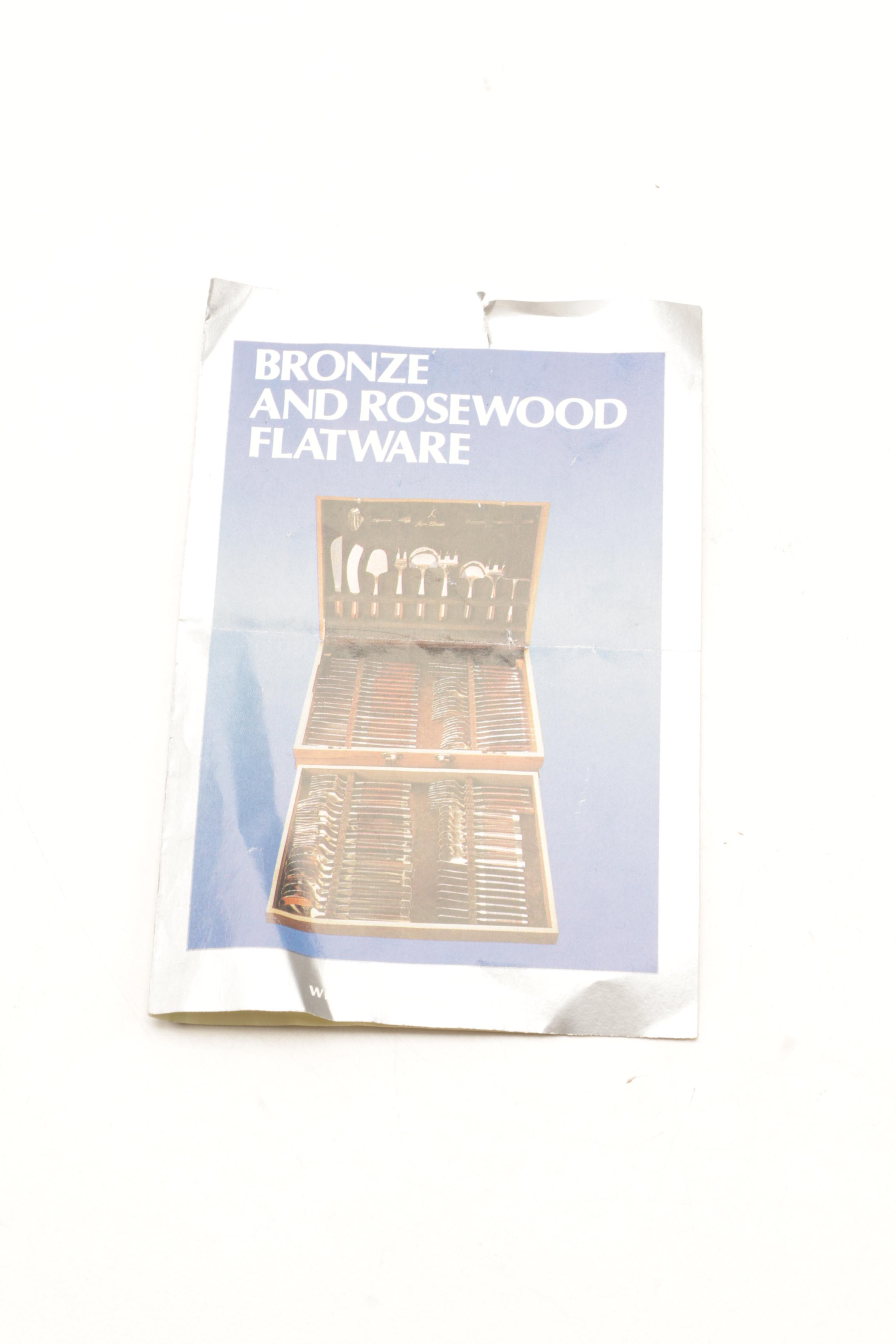 Set of Vintage Bronze and Rosewood Flatware