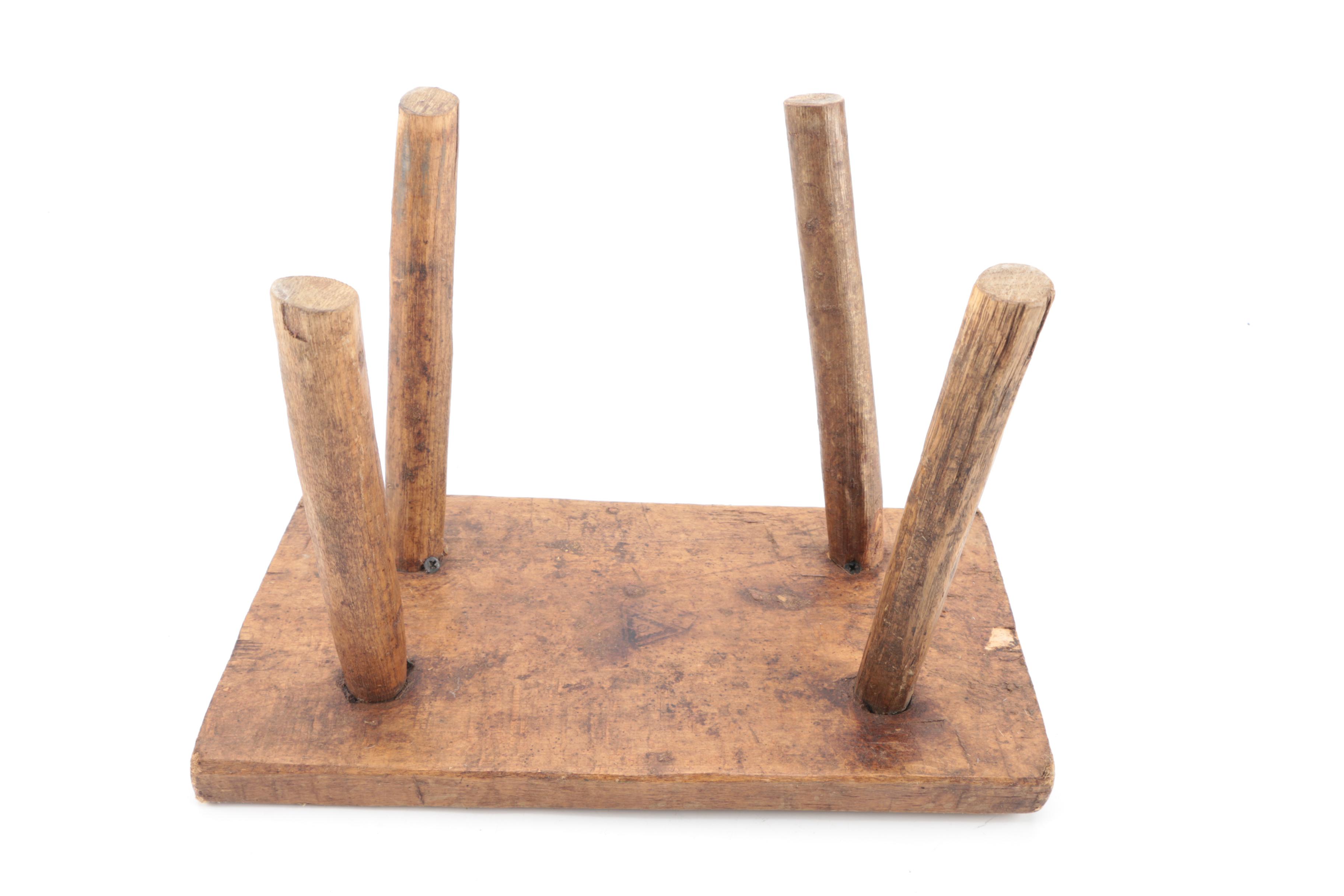 Wood Bucket and Stool