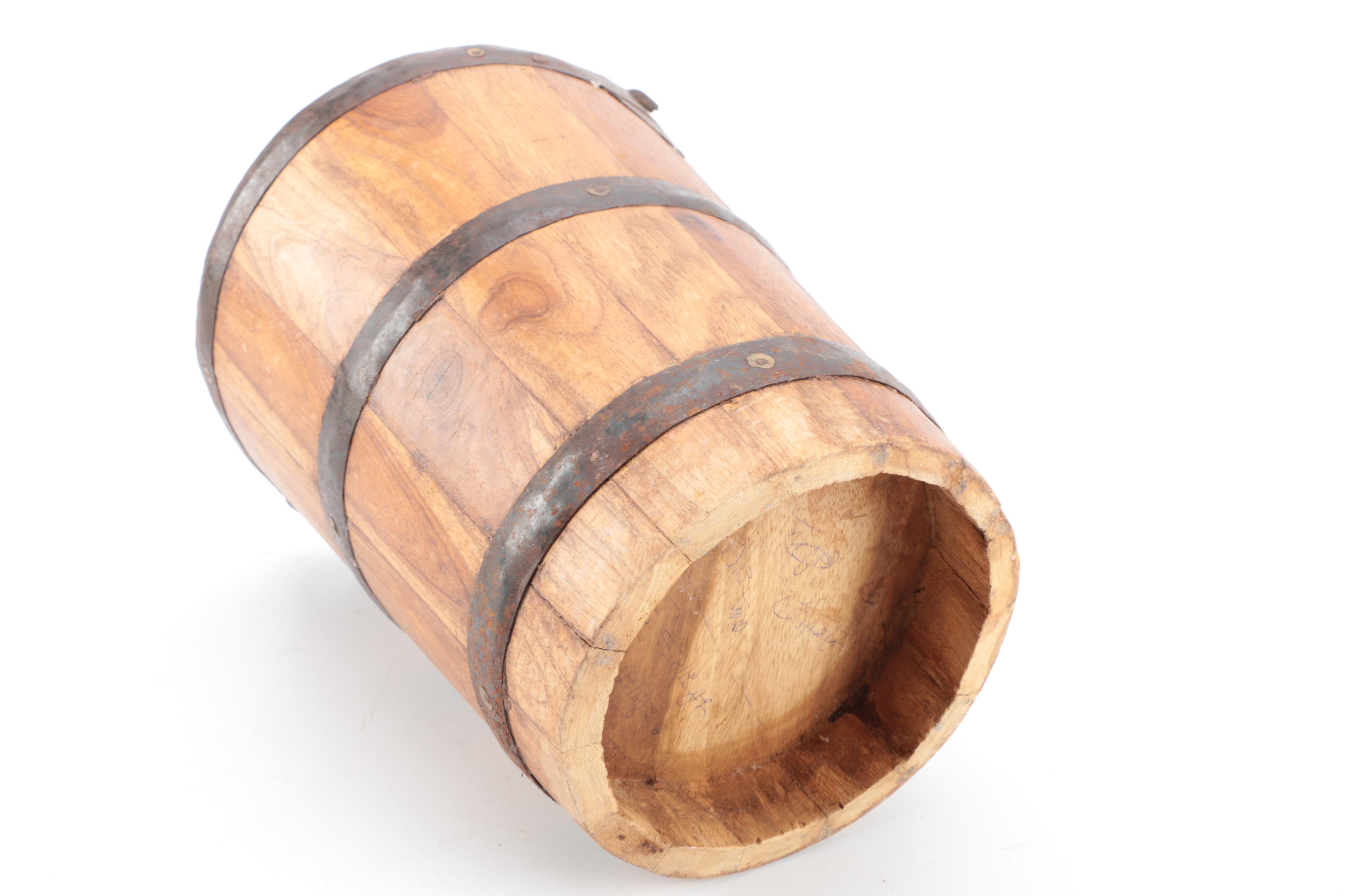 Wood Bucket and Stool