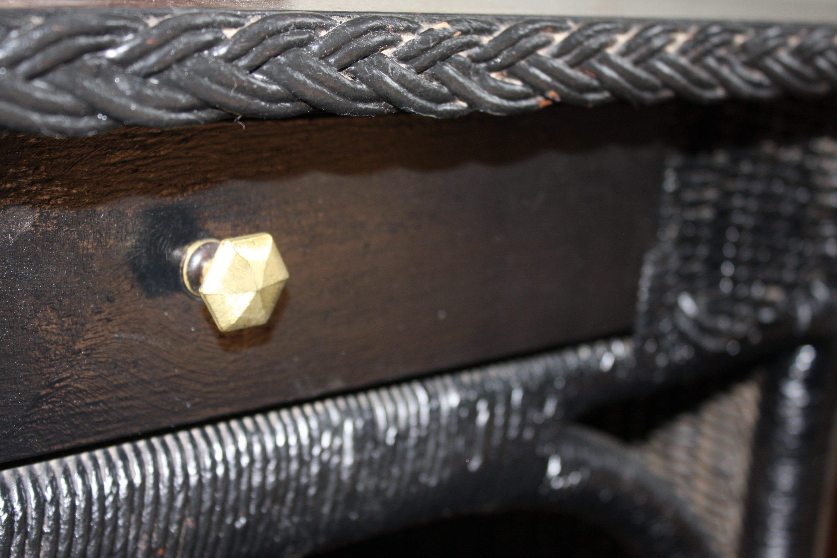 Black Wicker Desk and Chair