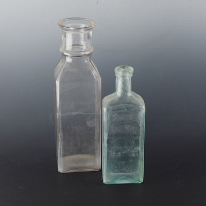 Vintage Apothecary Glass Bottles