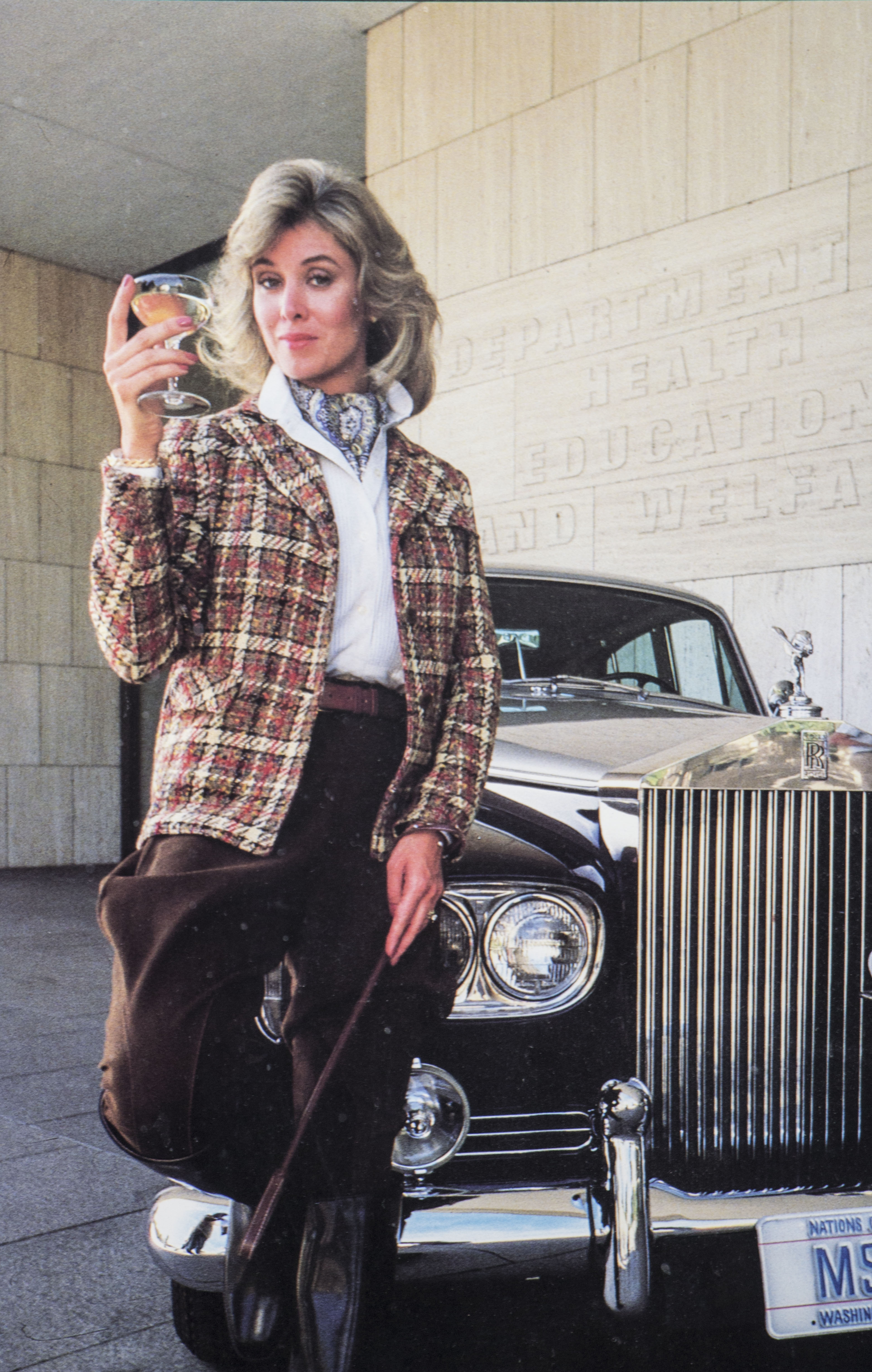 1980s "Poverty Sucks" Poster After Jerry Mesmer with Woman and Rolls Royce