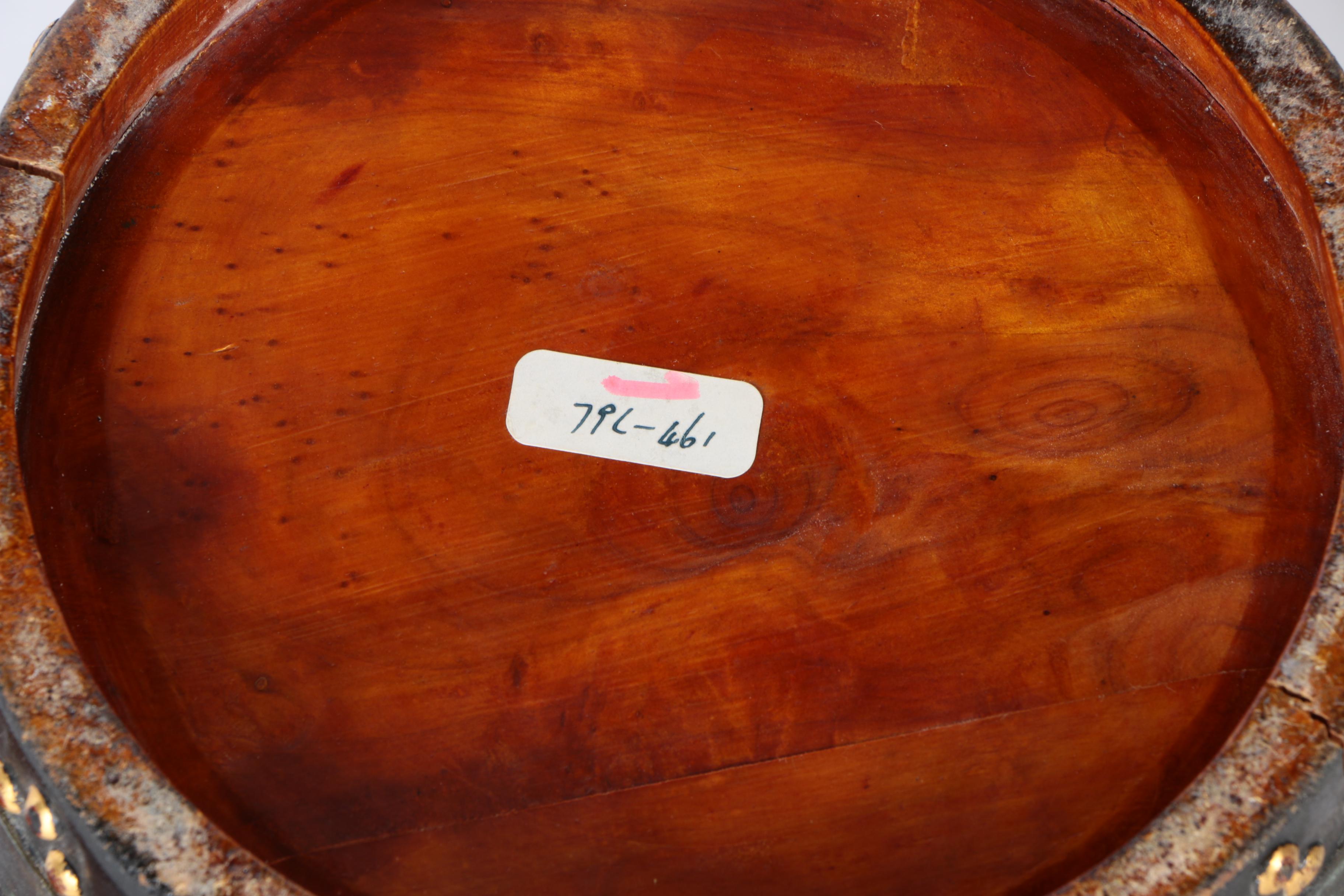 Chinese Garden Stool Form Wooden Storage Box