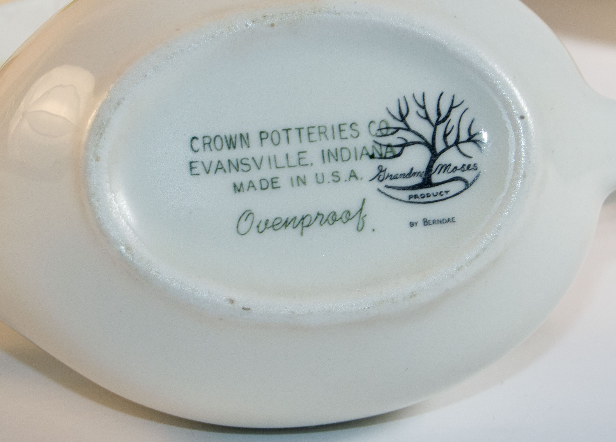 1950s Grandma Moses for Crown Potteries Ceramic Tableware