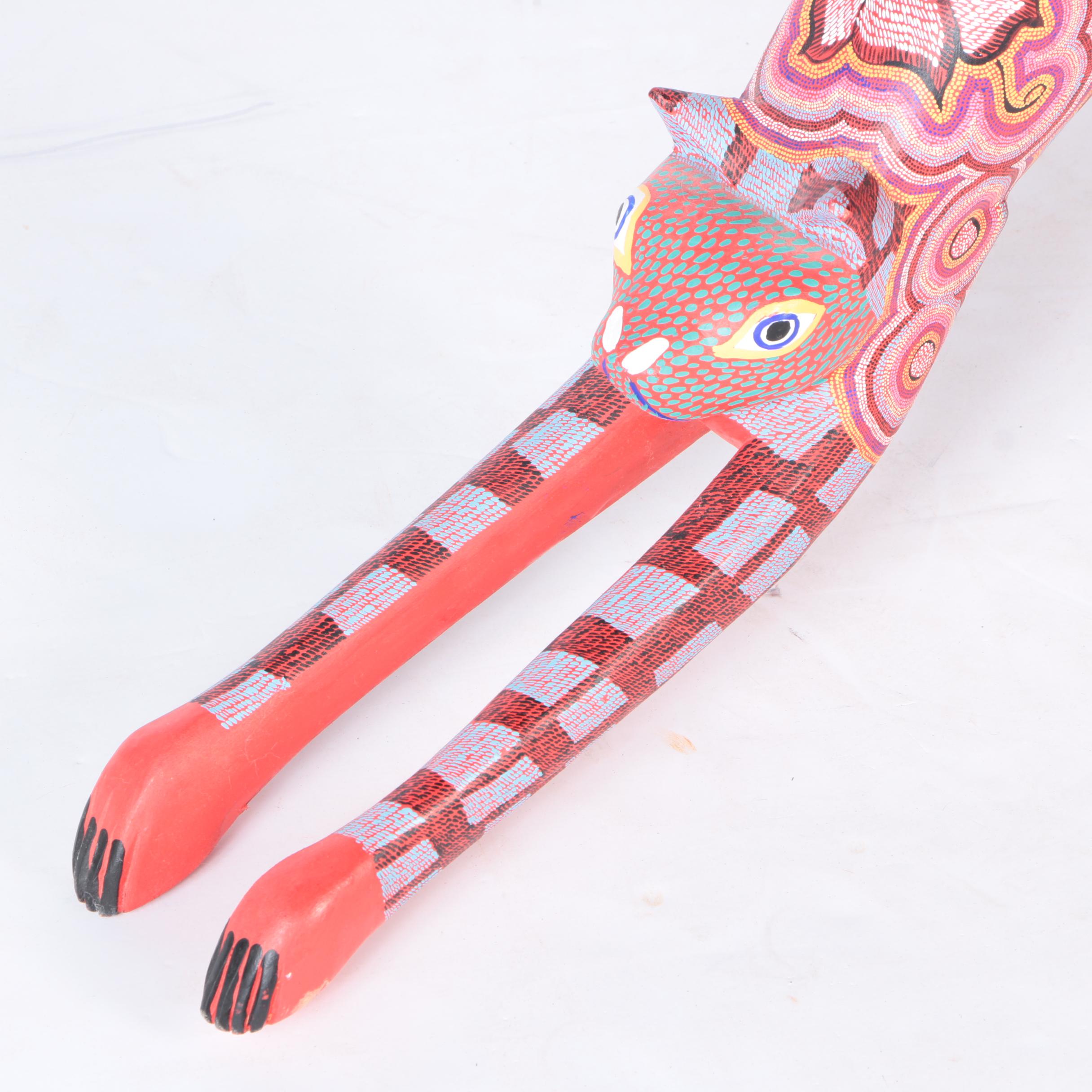 Stylized Wooden Cat Figurine