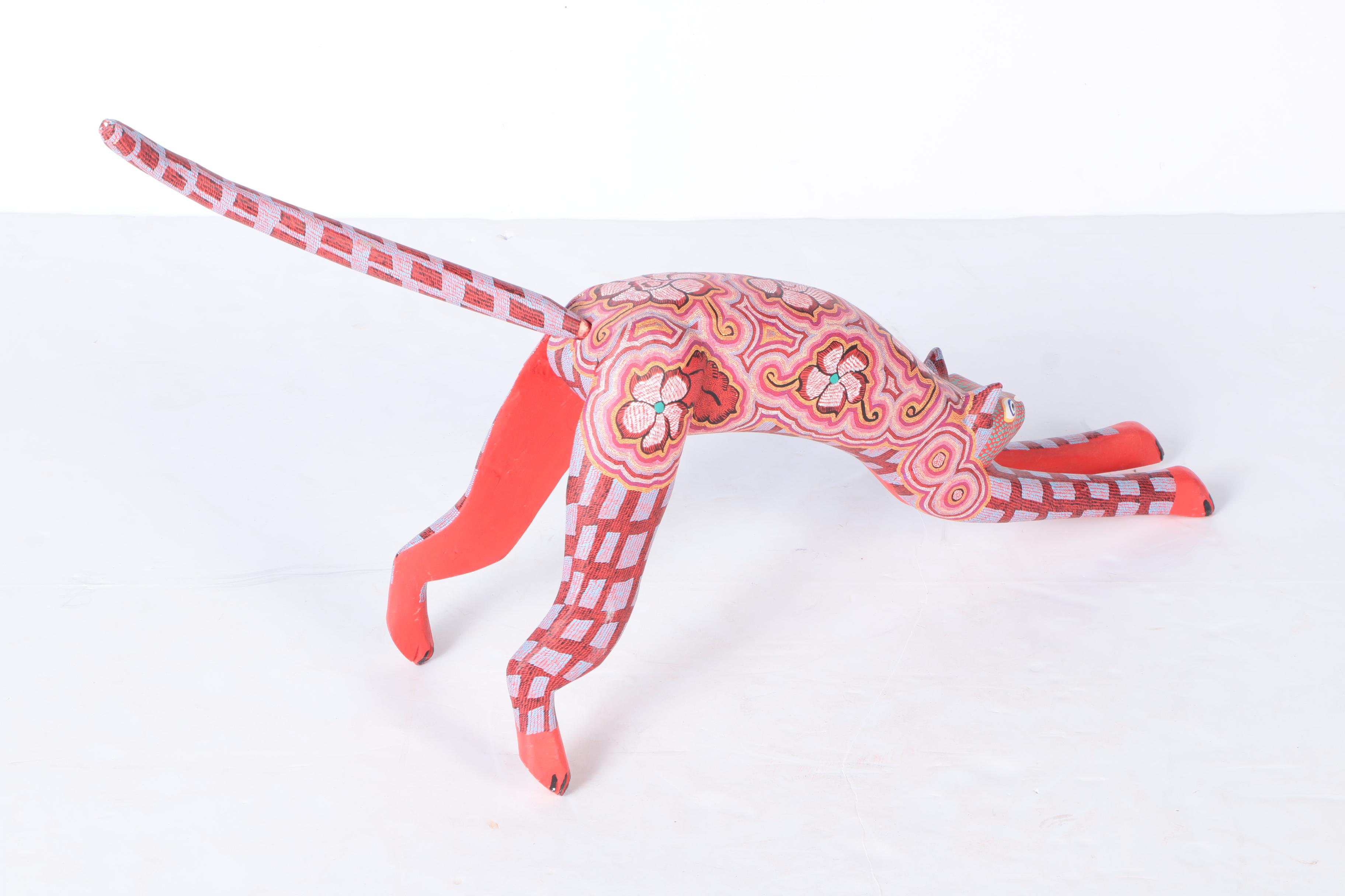 Stylized Wooden Cat Figurine