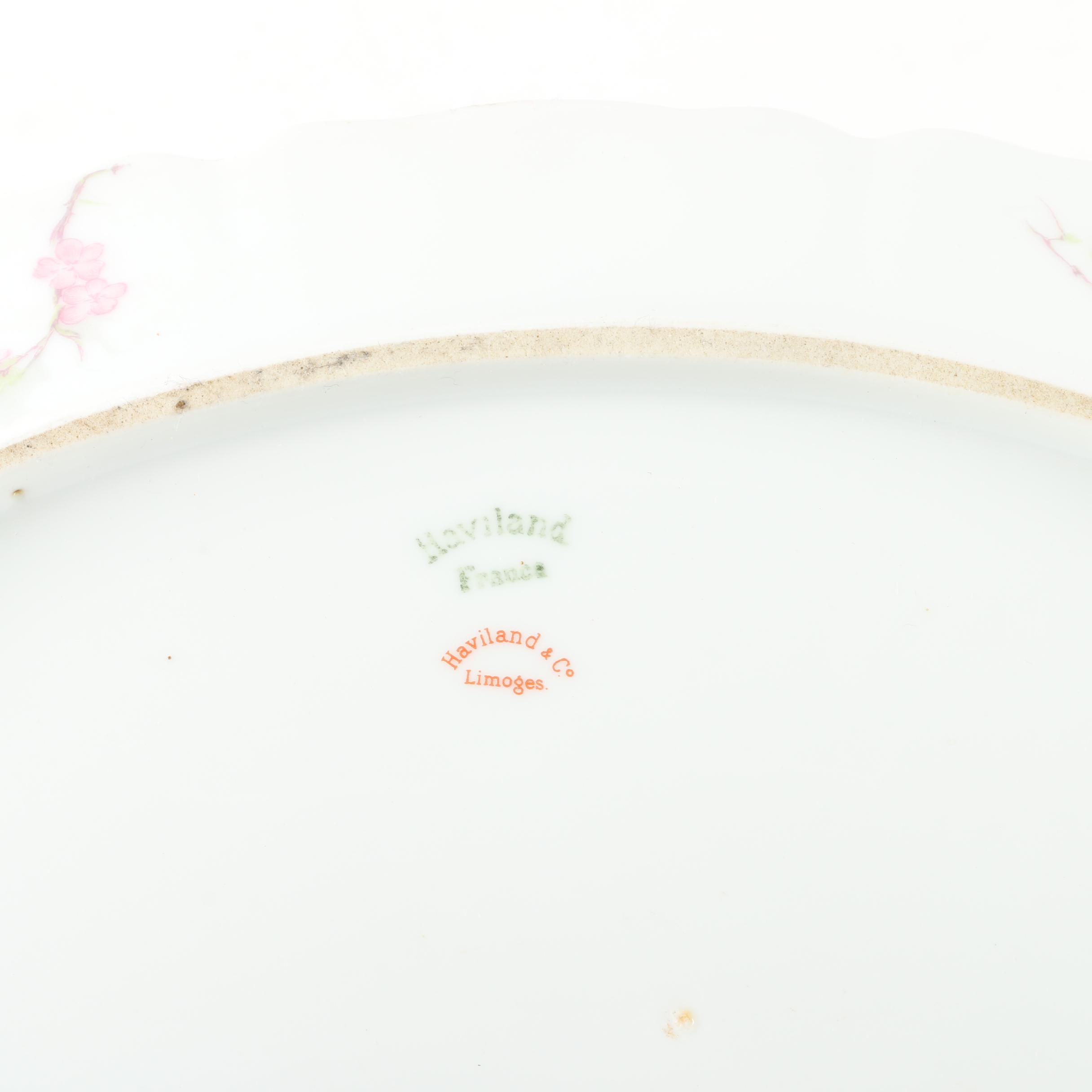 Antique Haviland Limoges Platter and Saucers 1894-1931
