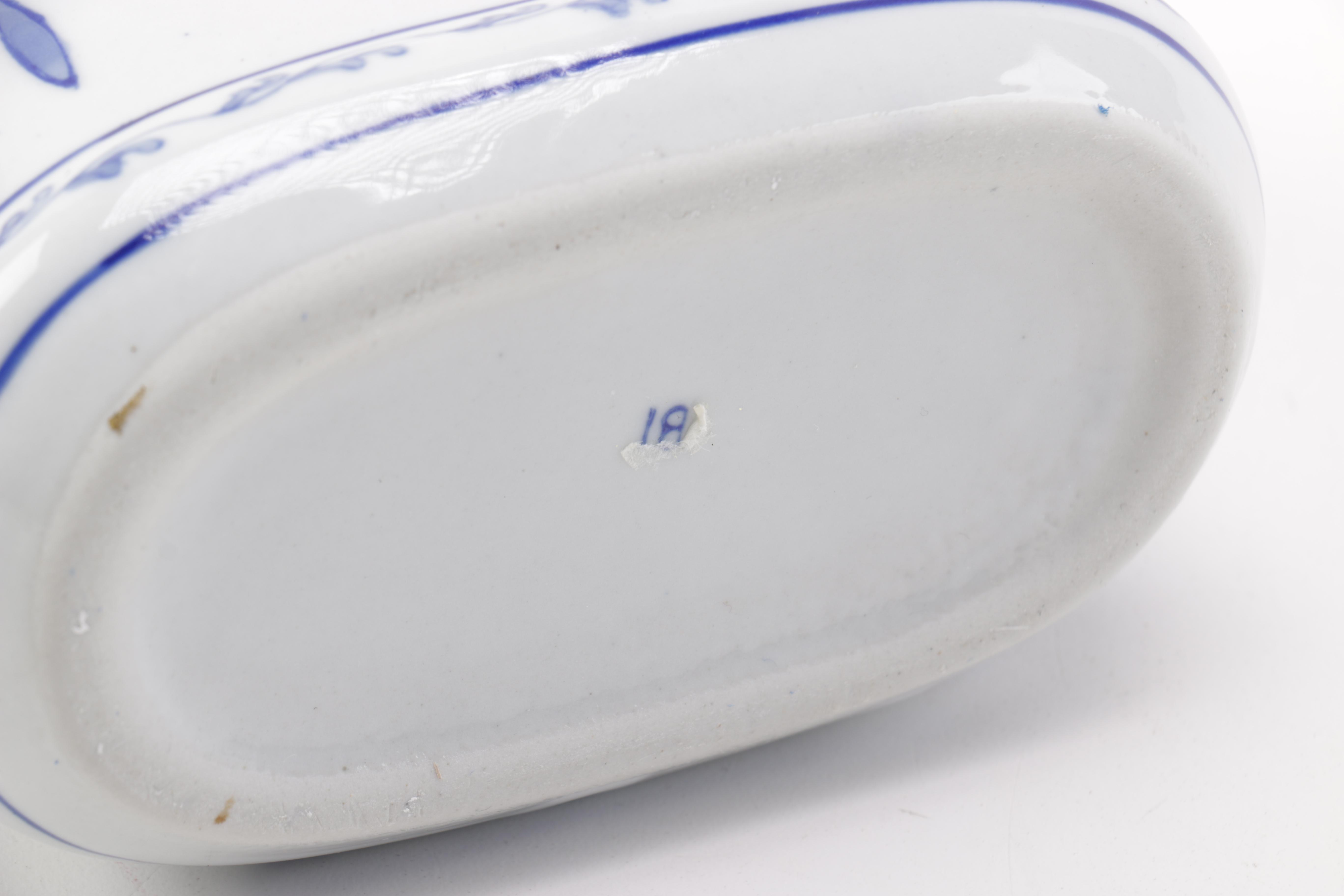 Blue Floral Motif Porcelain Bathroom Set