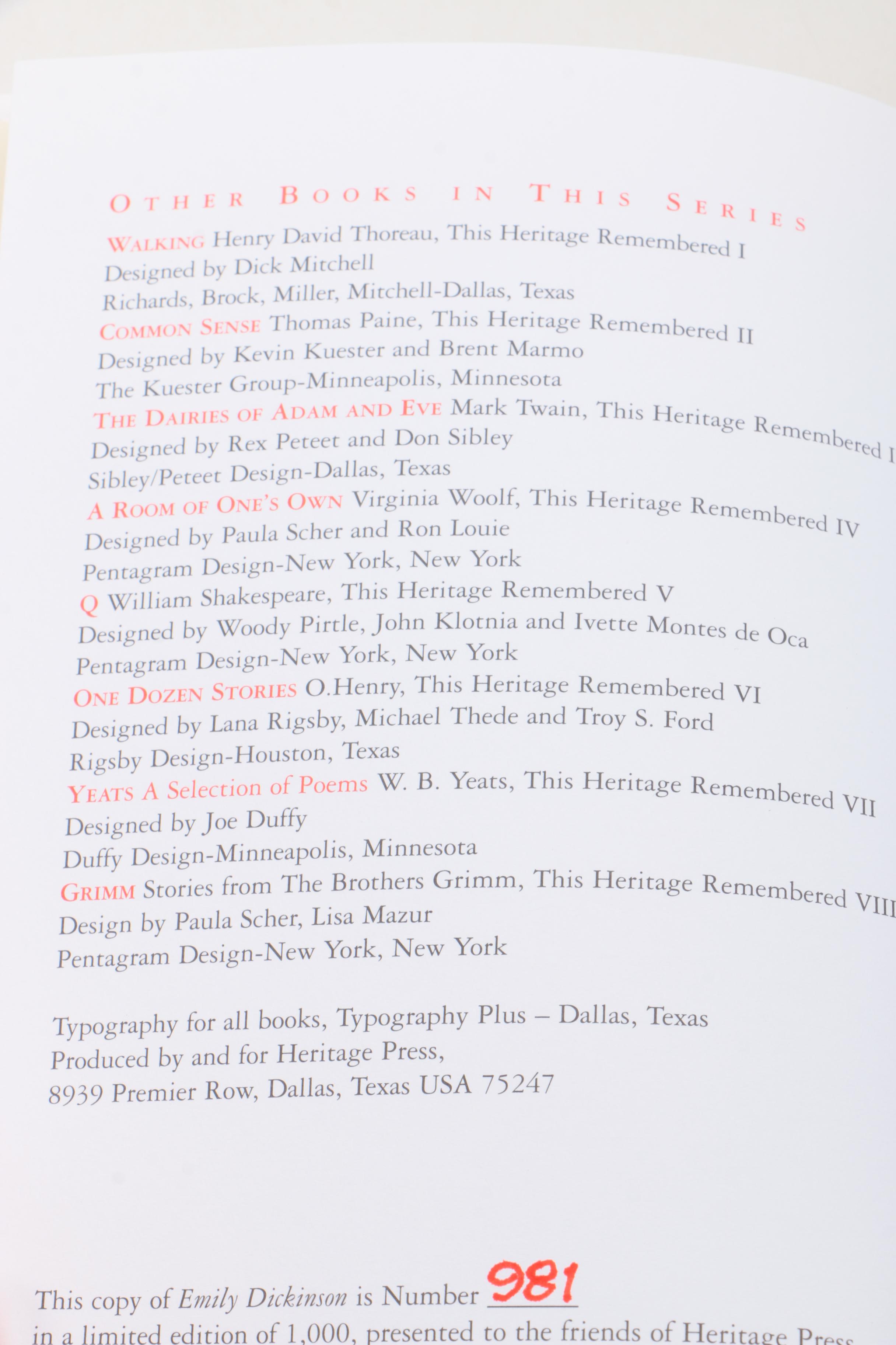 1990–1999 "This Heritage Remembered" Limited Edition Book Set in Display Case