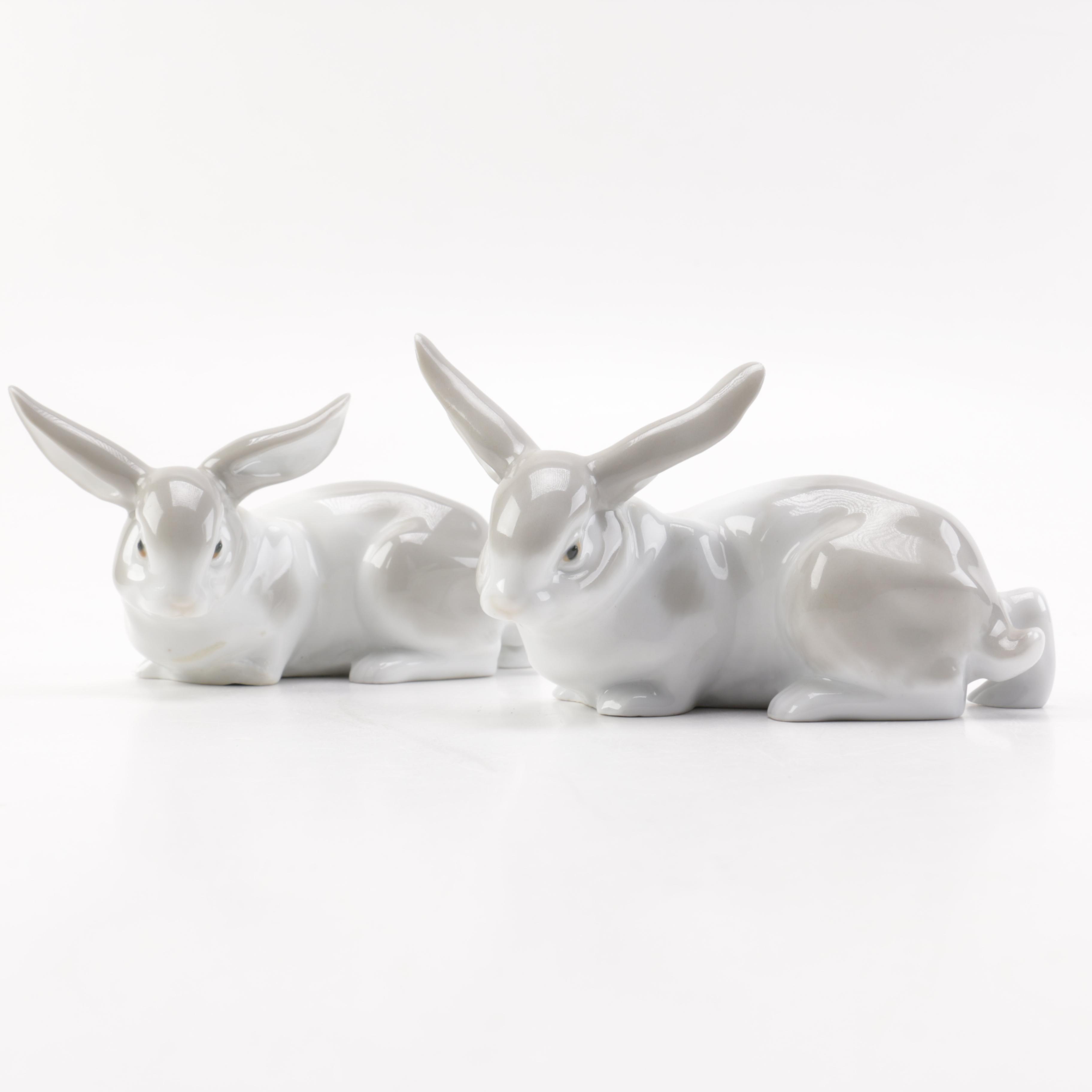 Pair of Ceramic Rabbit Figurines
