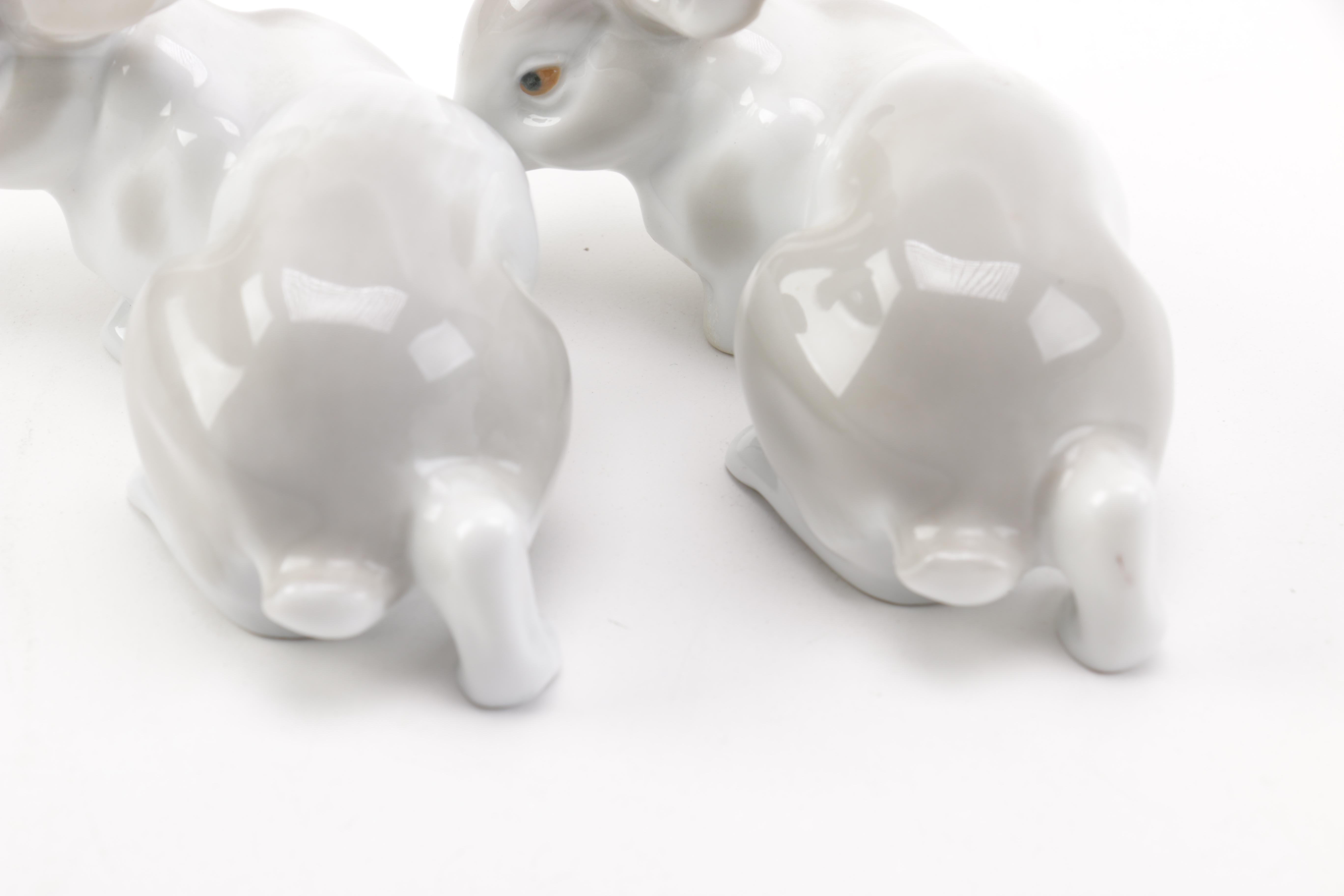 Pair of Ceramic Rabbit Figurines