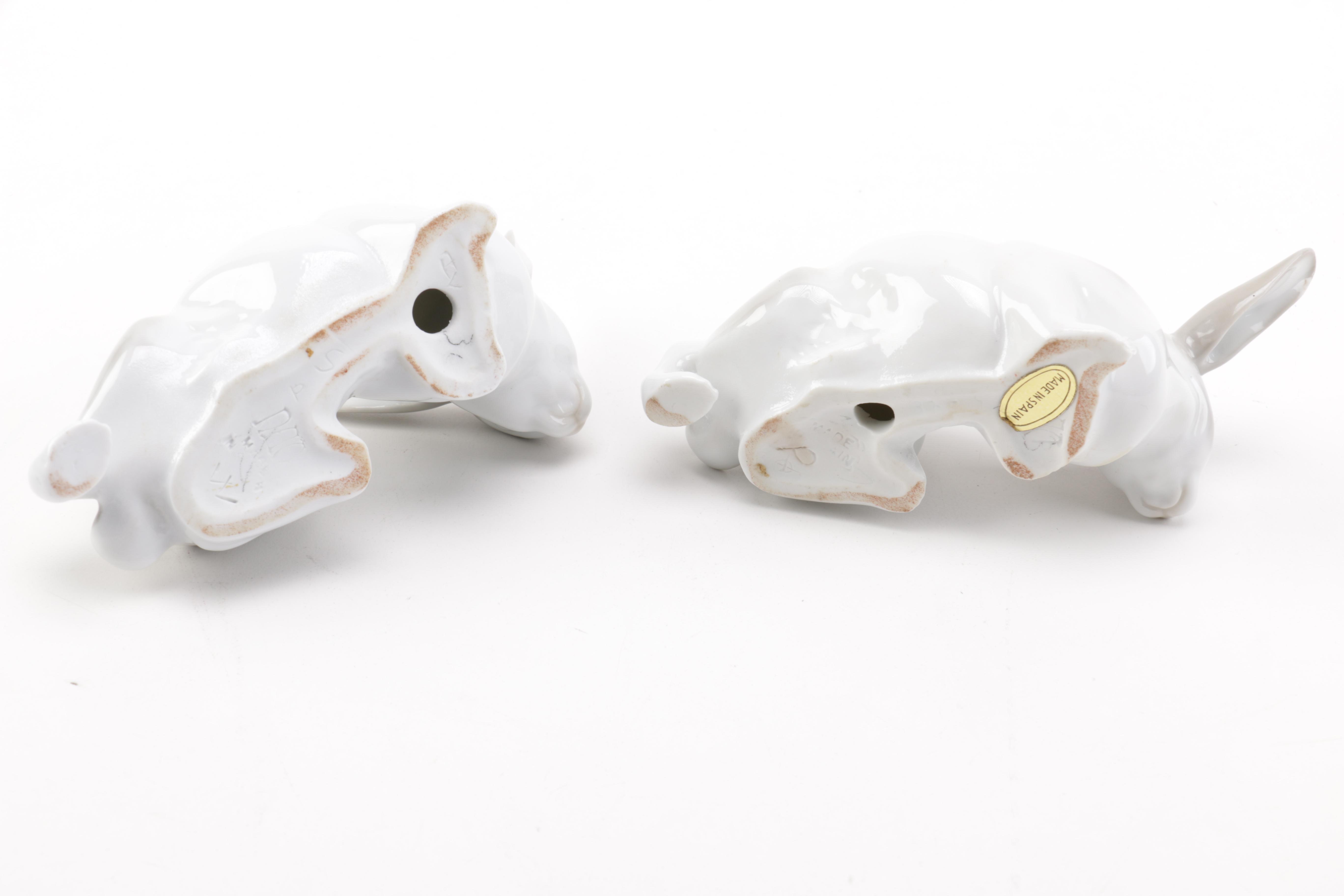 Pair of Ceramic Rabbit Figurines