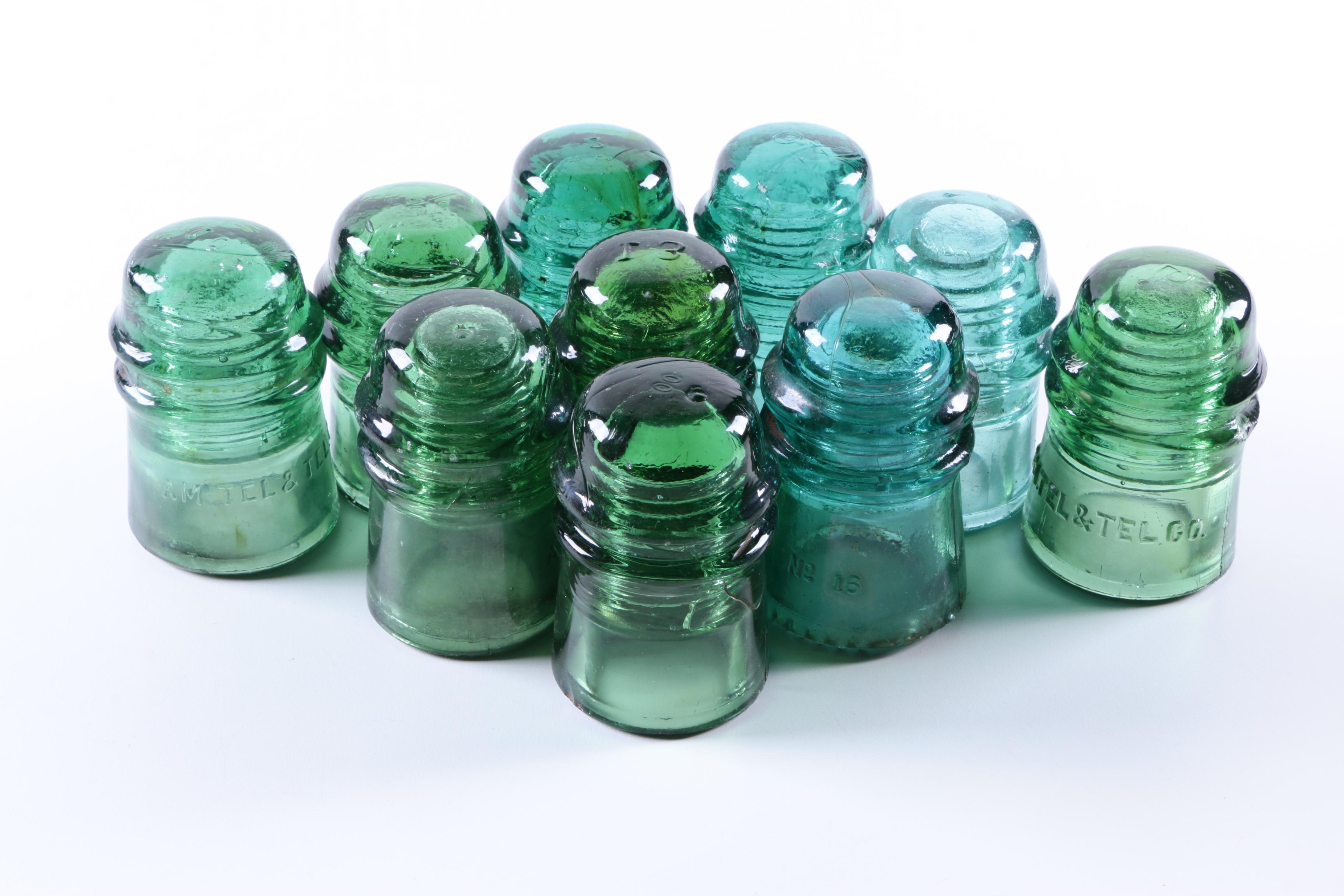 Collection of Assorted Glass Insulators