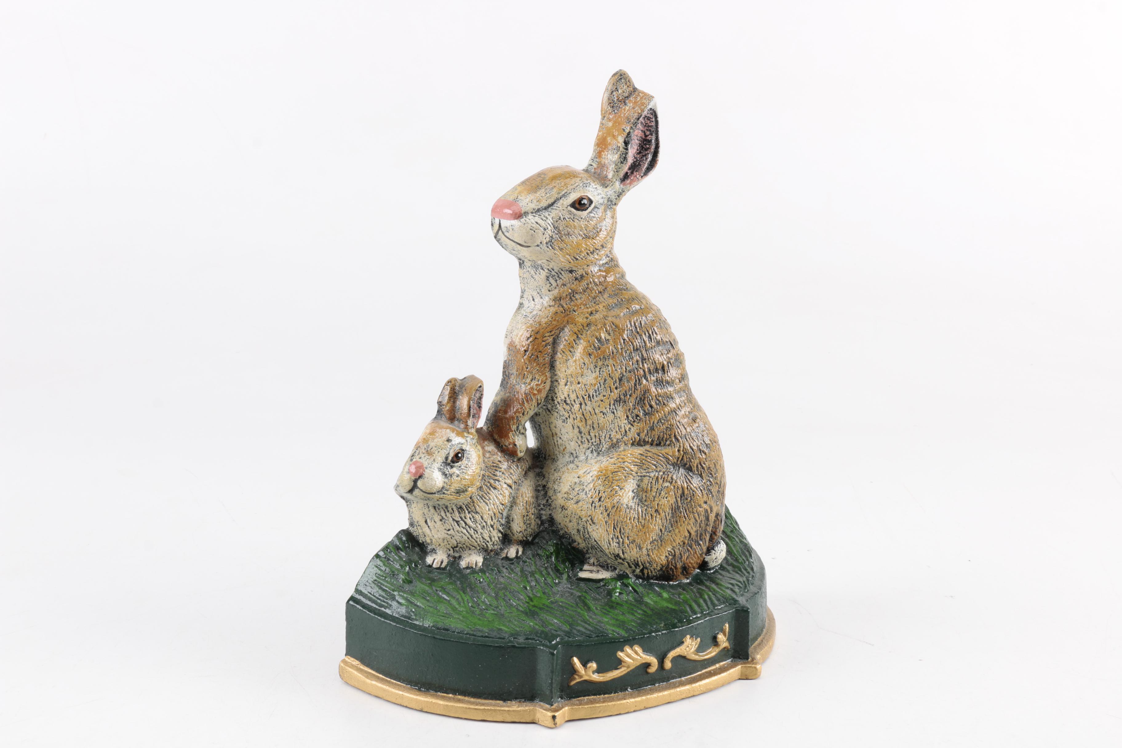 Hand-Painted Metal Rabbit Figurine