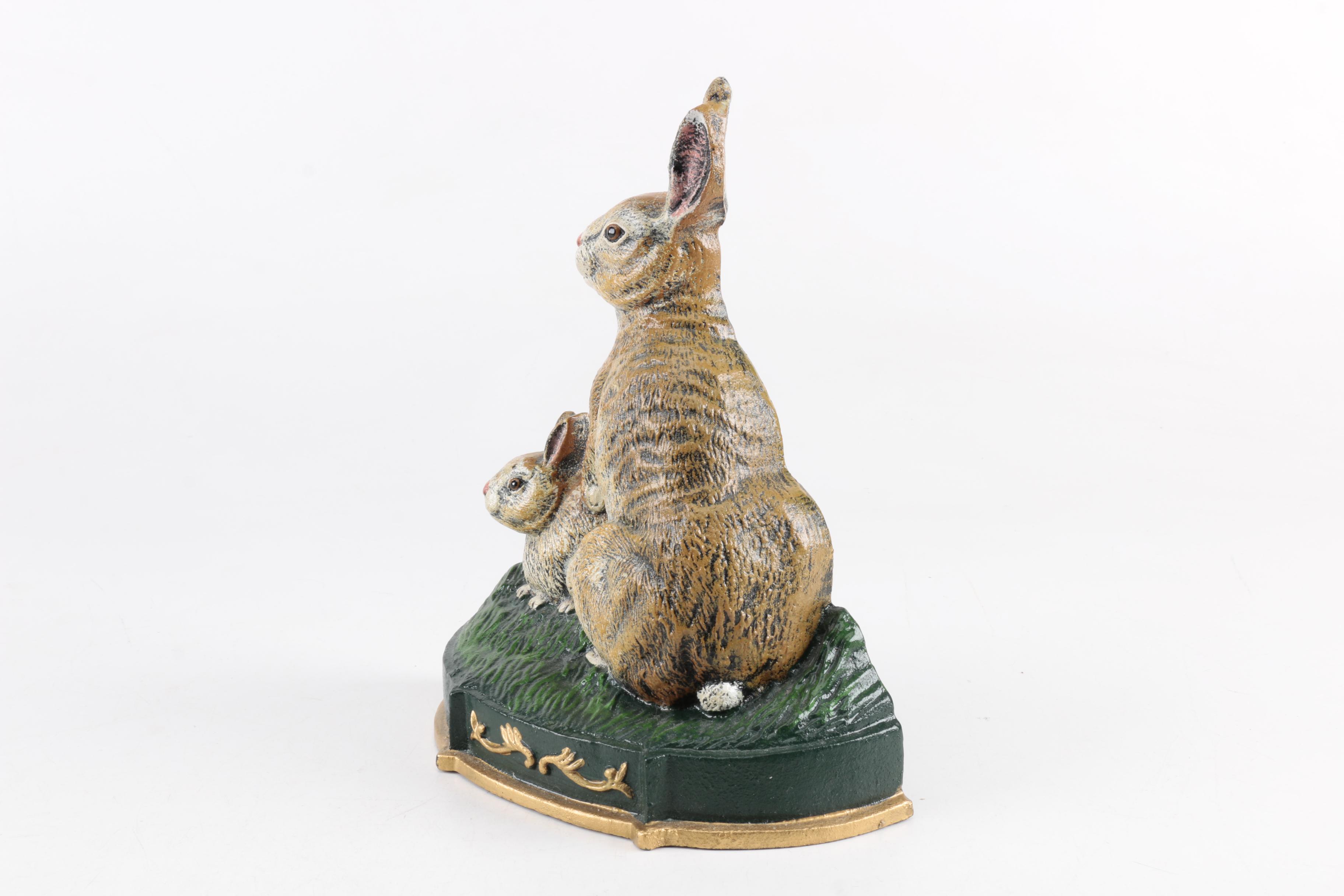 Hand-Painted Metal Rabbit Figurine