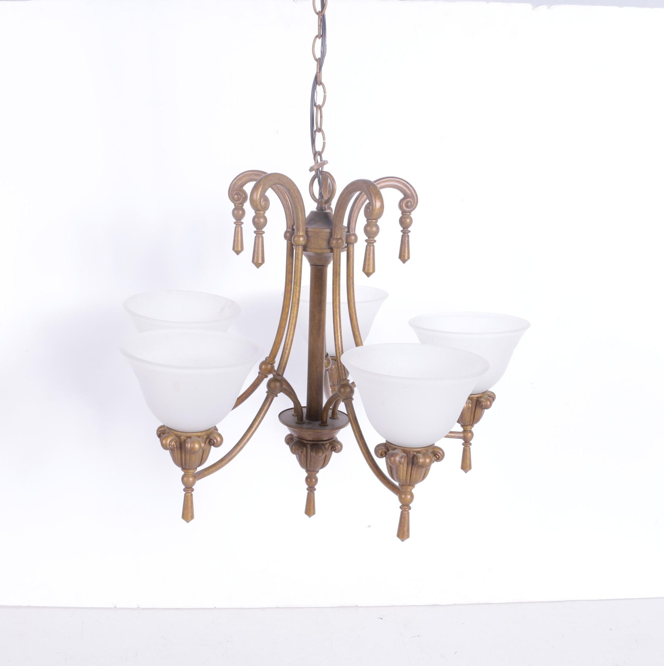 Hanging Light Fixture with Glass Shades