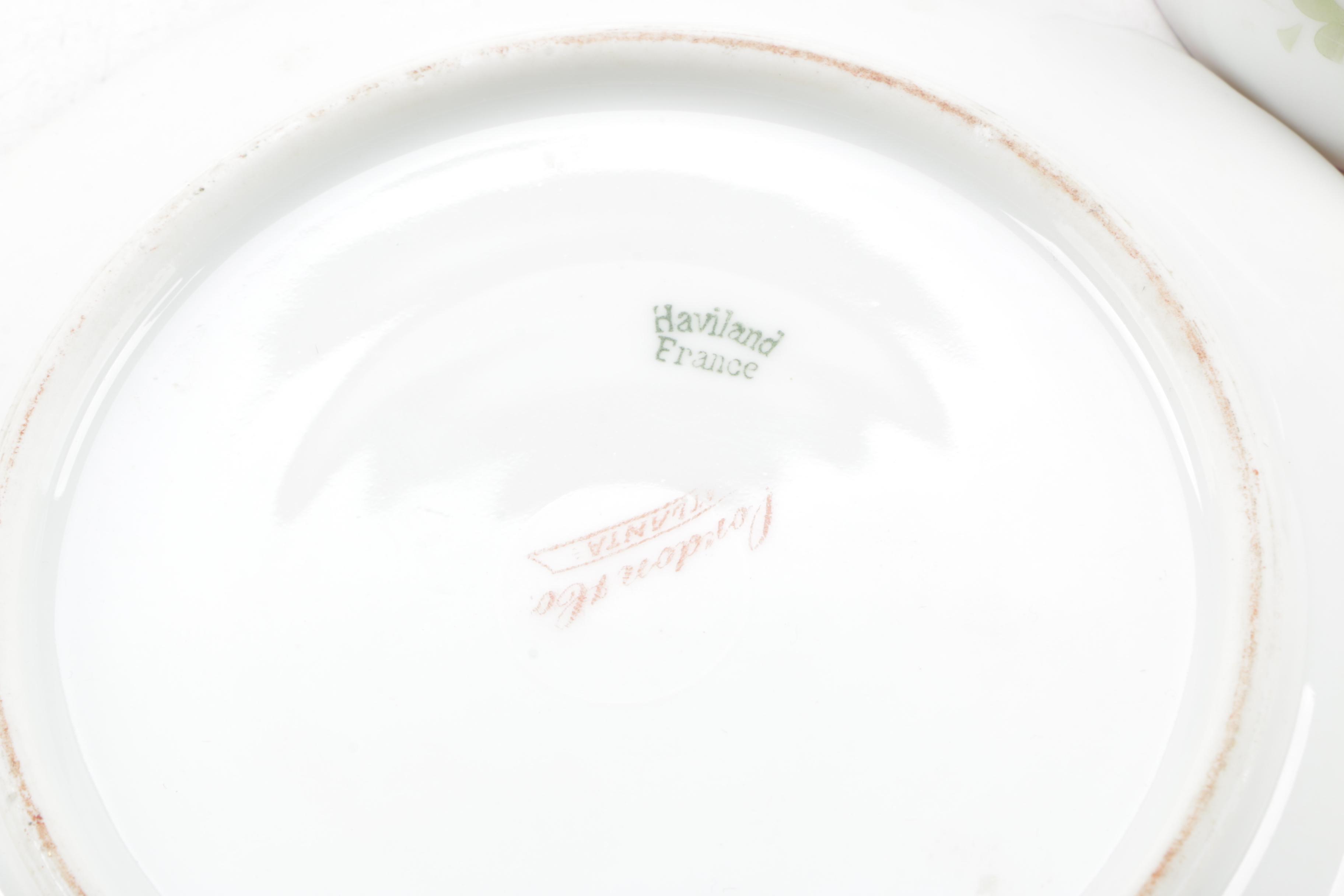 Vintage Porcelain Tableware Including Haviland