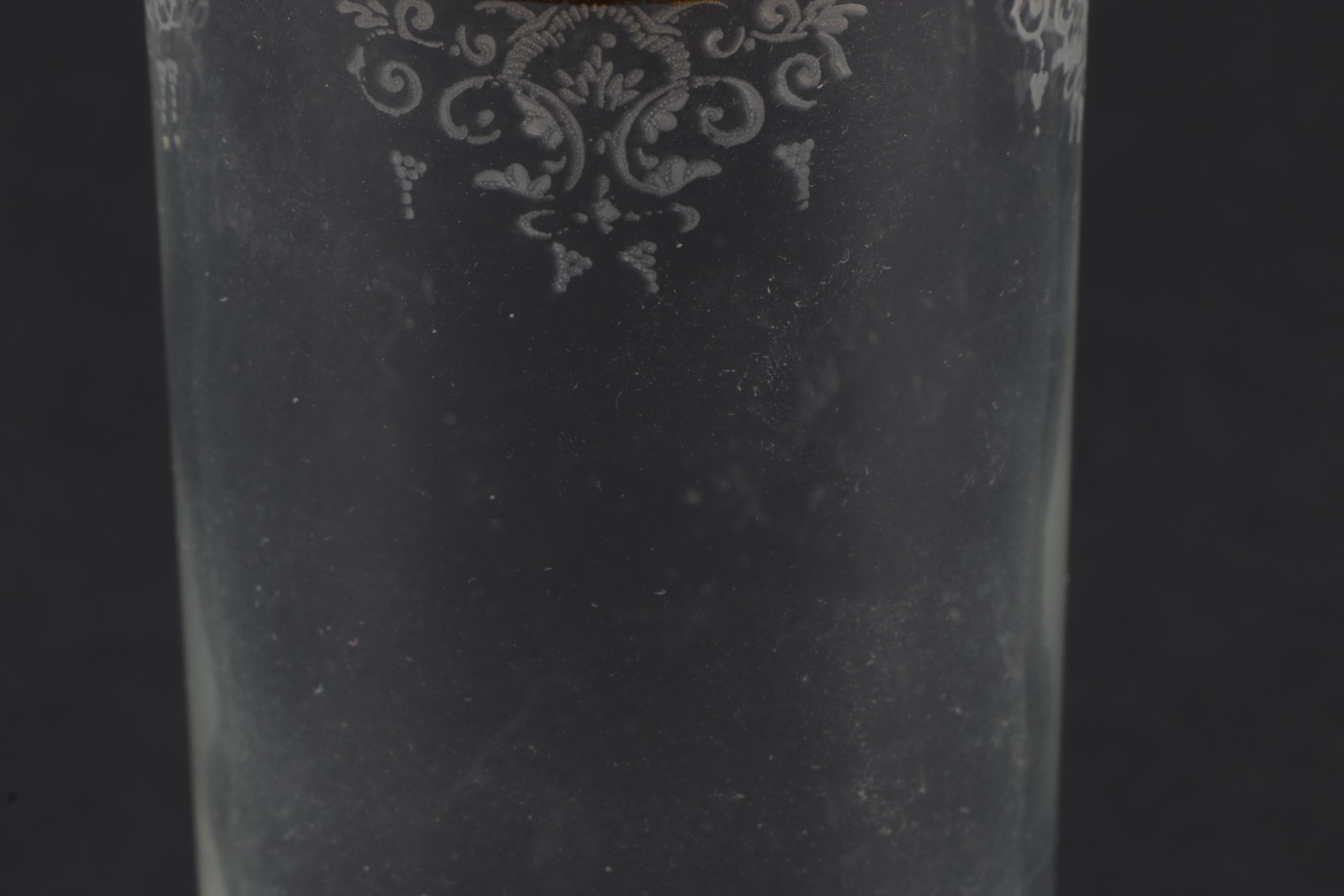 Vintage Glass Tumblers with Gold Tone Trim