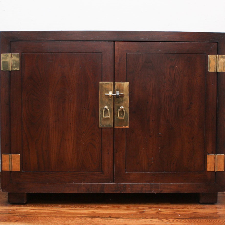 Vintage Wooden and Brass Cabinet