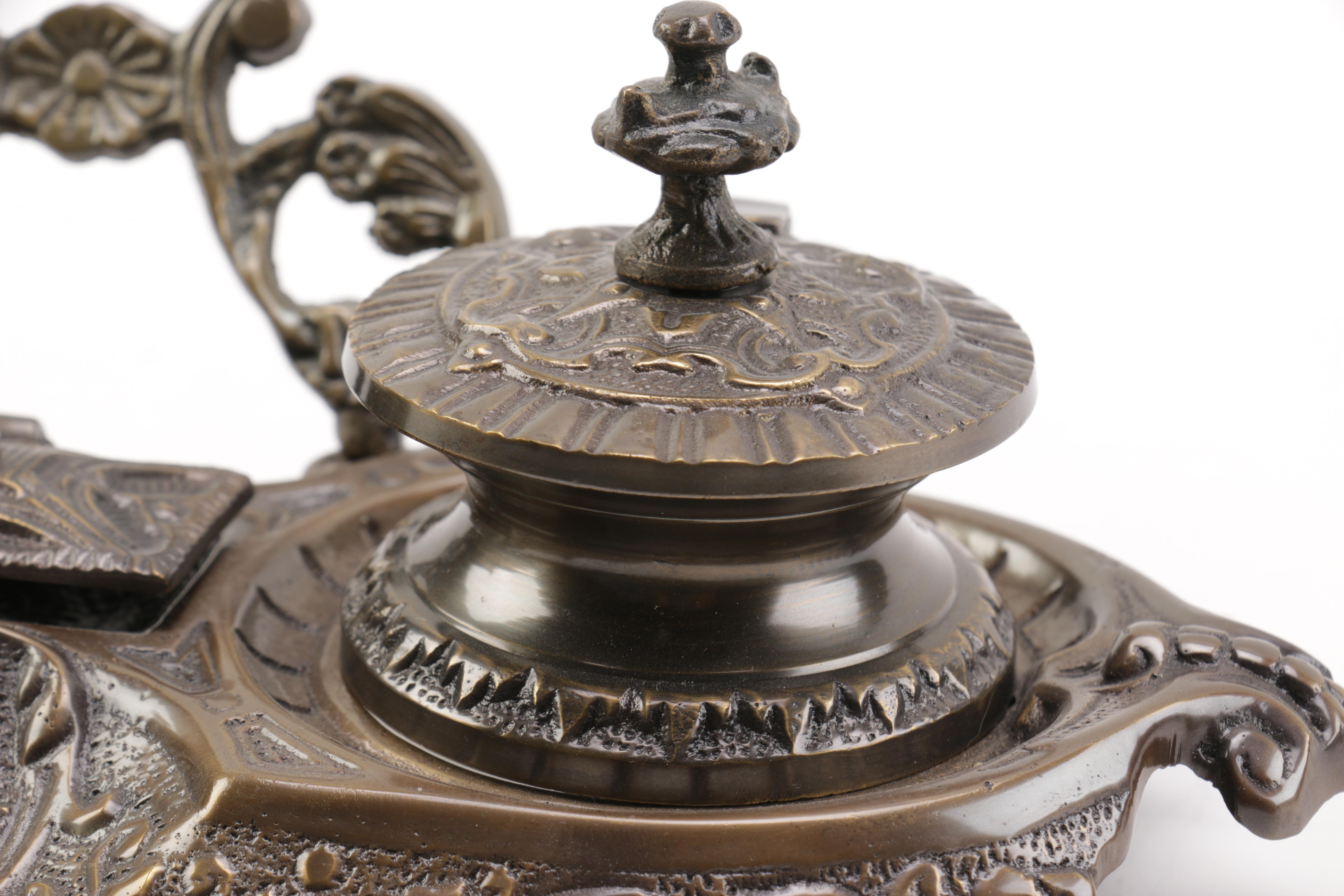Bronze Tone Double Inkstand