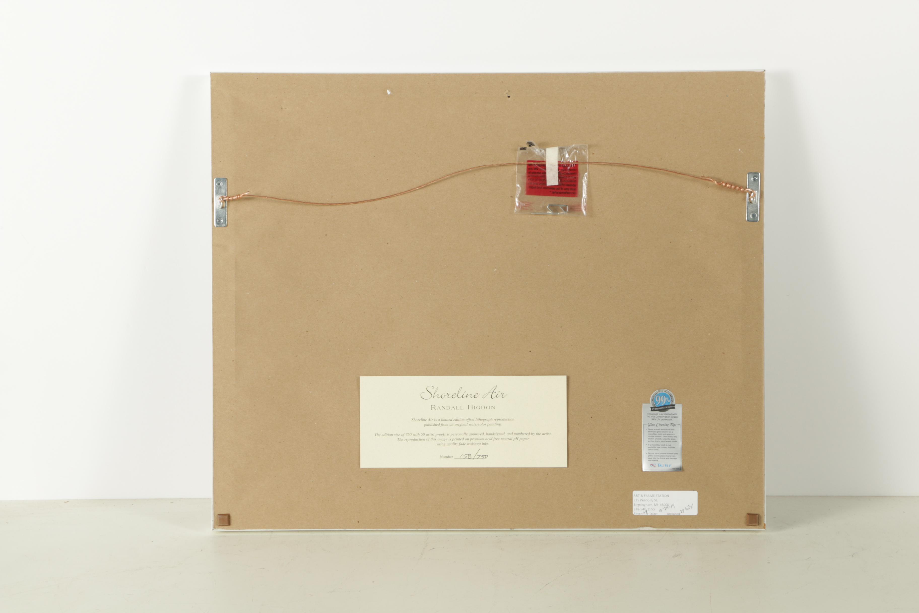 Randall Higdon Limited Edition Offset Lithograph Print "Shoreline Air"