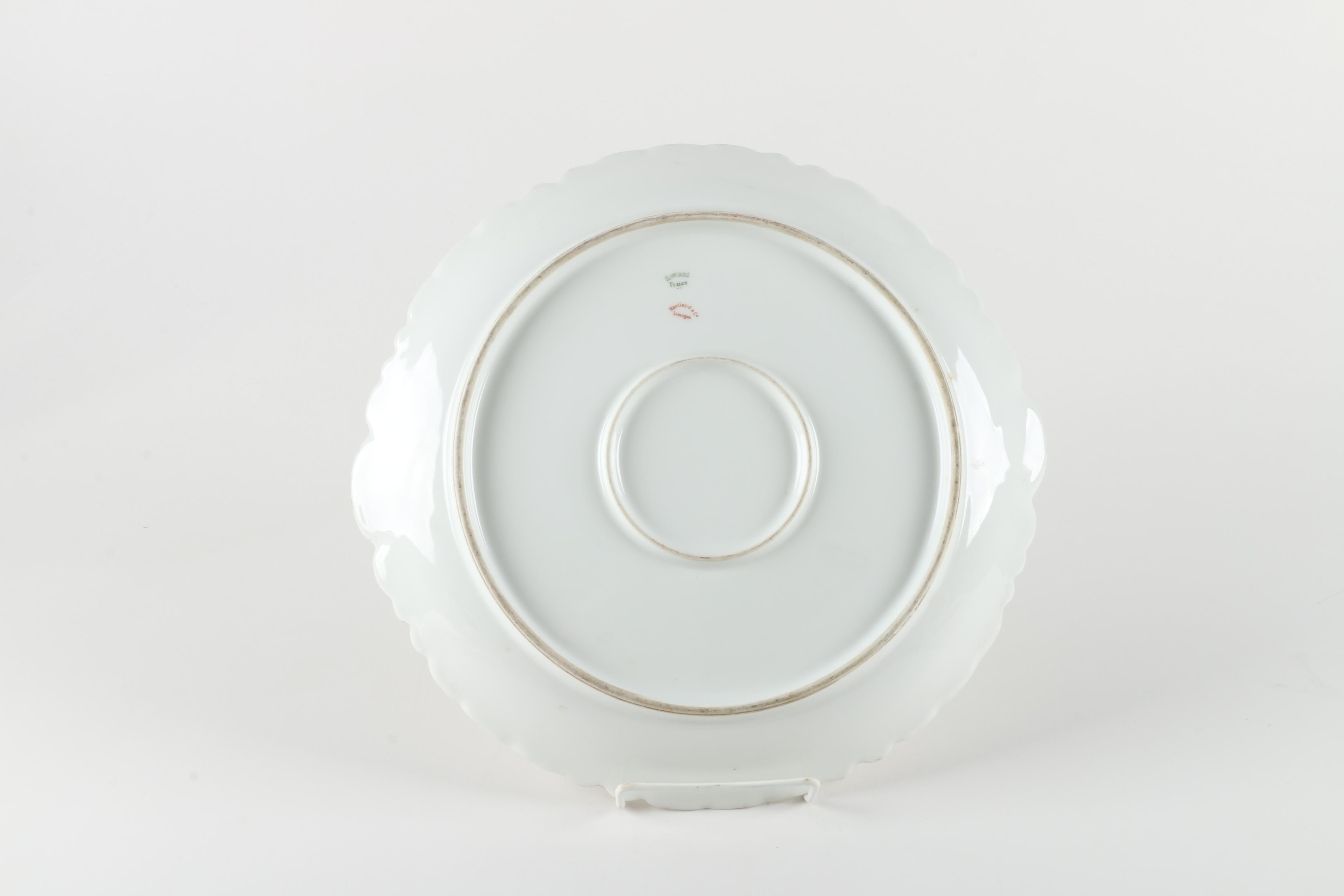 Haviland France Limoges "Red Flowers and Green Leaves" Porcelain Tableware