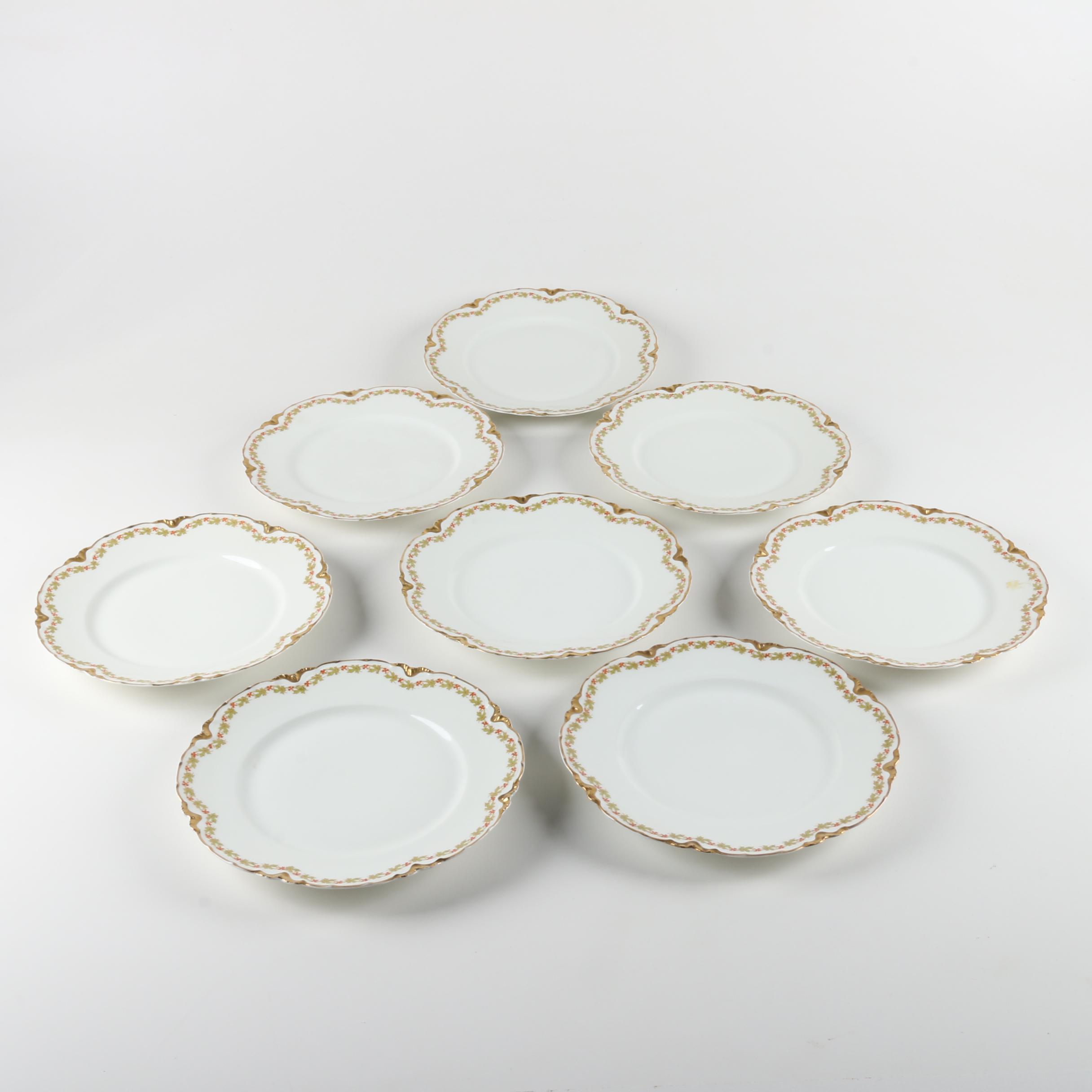 Haviland France Limoges "Red Flowers and Green Leaves" Porcelain Tableware