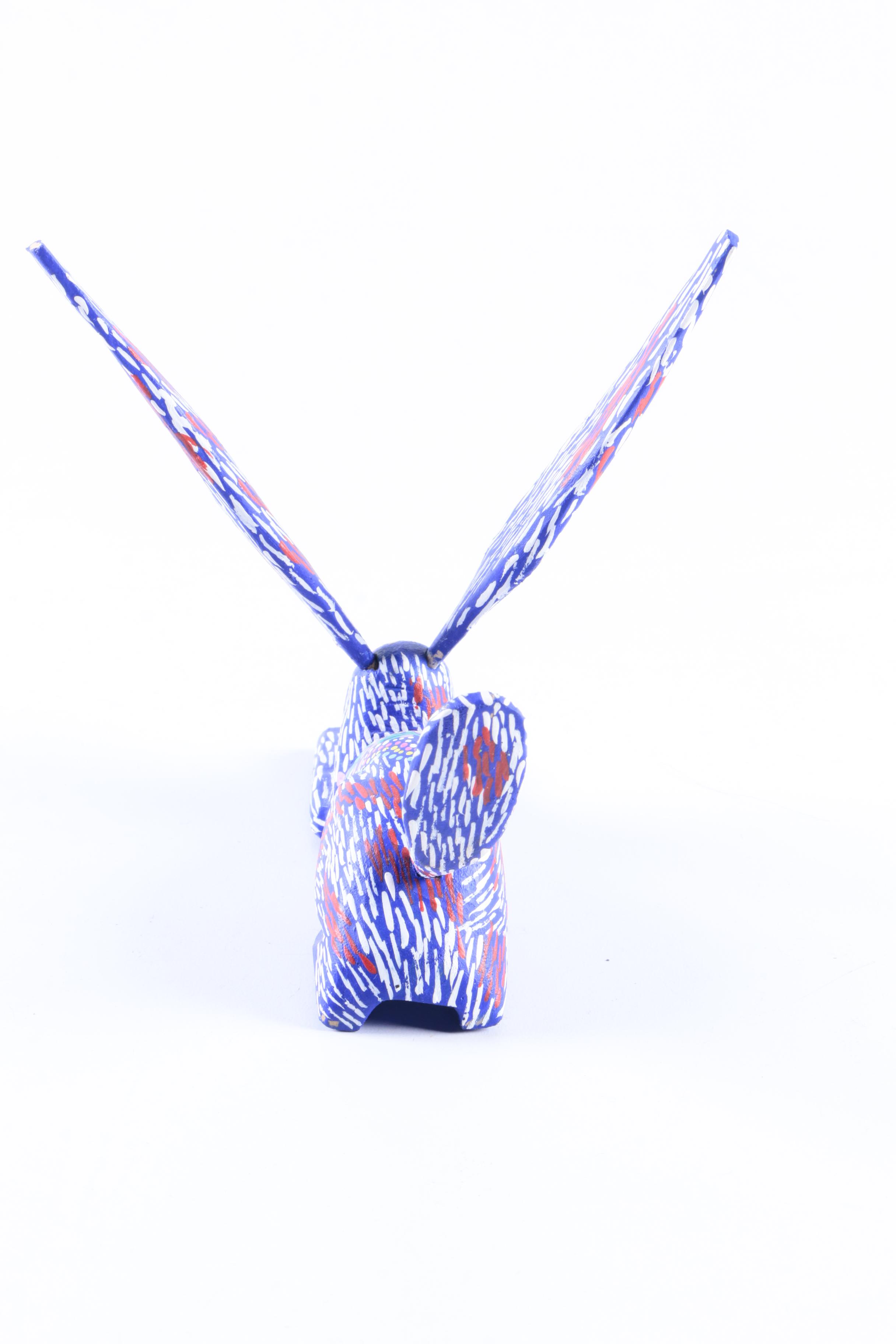 Wood Carved Stylized Rabbit Figurine