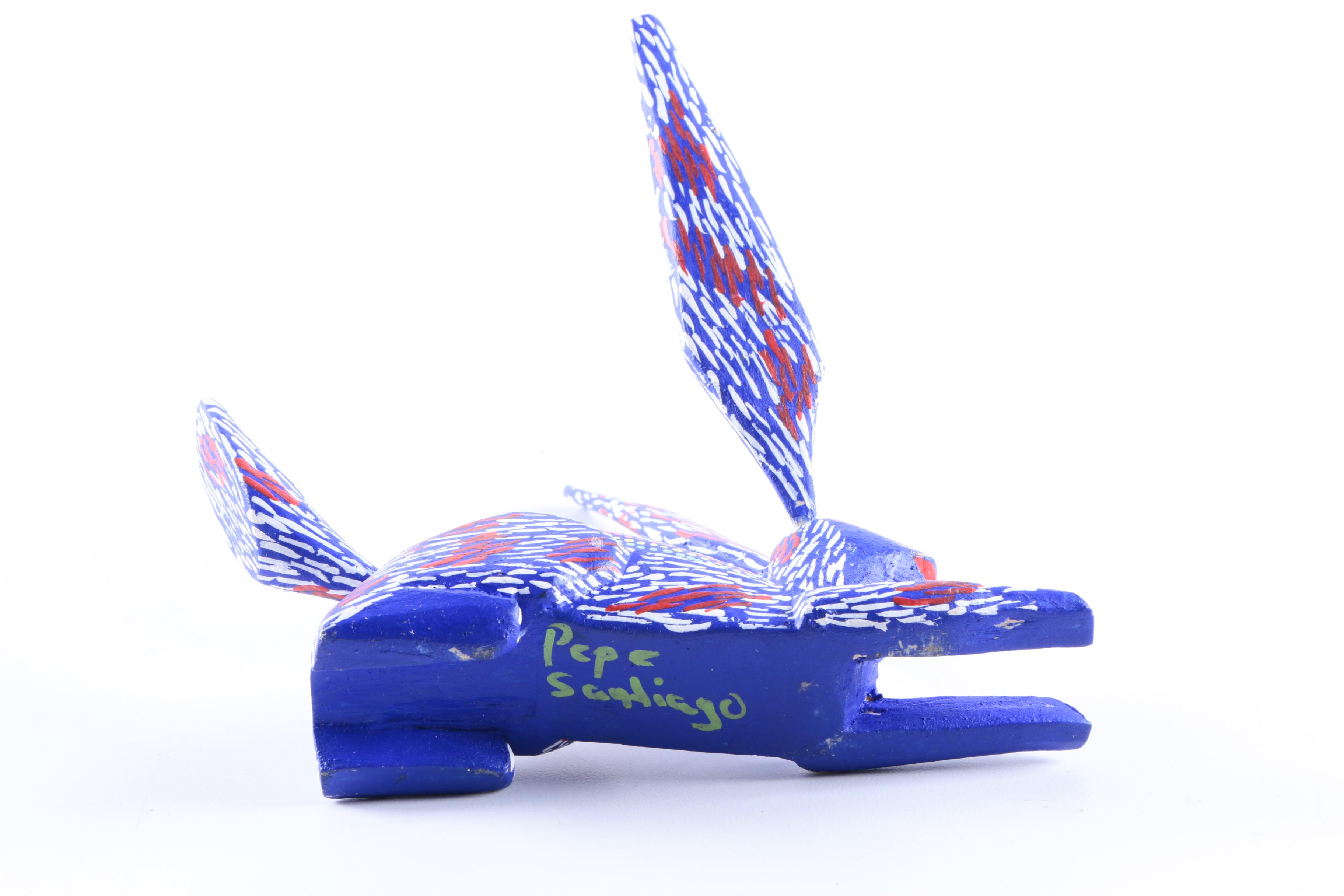 Wood Carved Stylized Rabbit Figurine