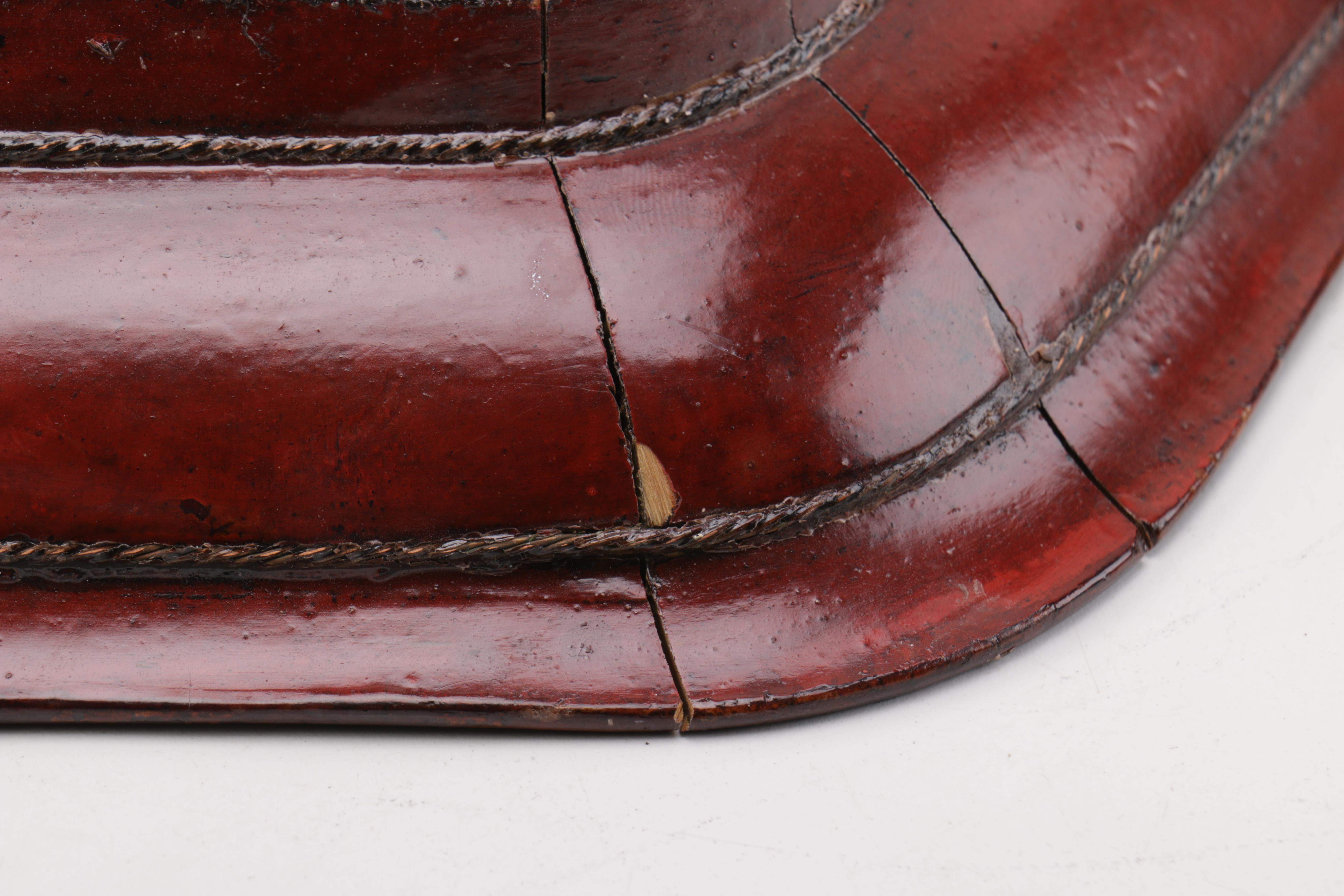 Vintage Hand-Made Linhai Chinese Hexagon Wood Plate