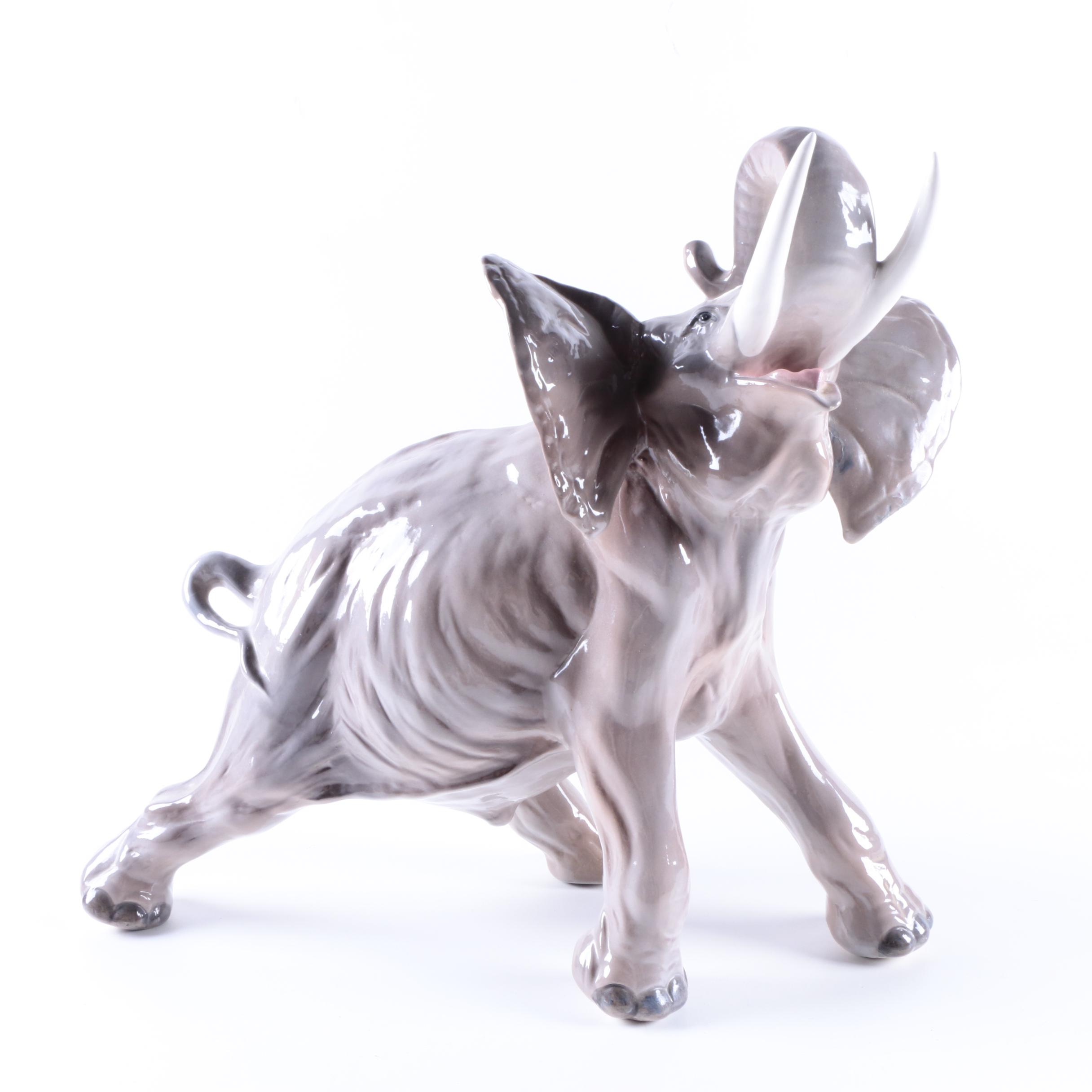 Decorative Ceramic Elephant Figurine