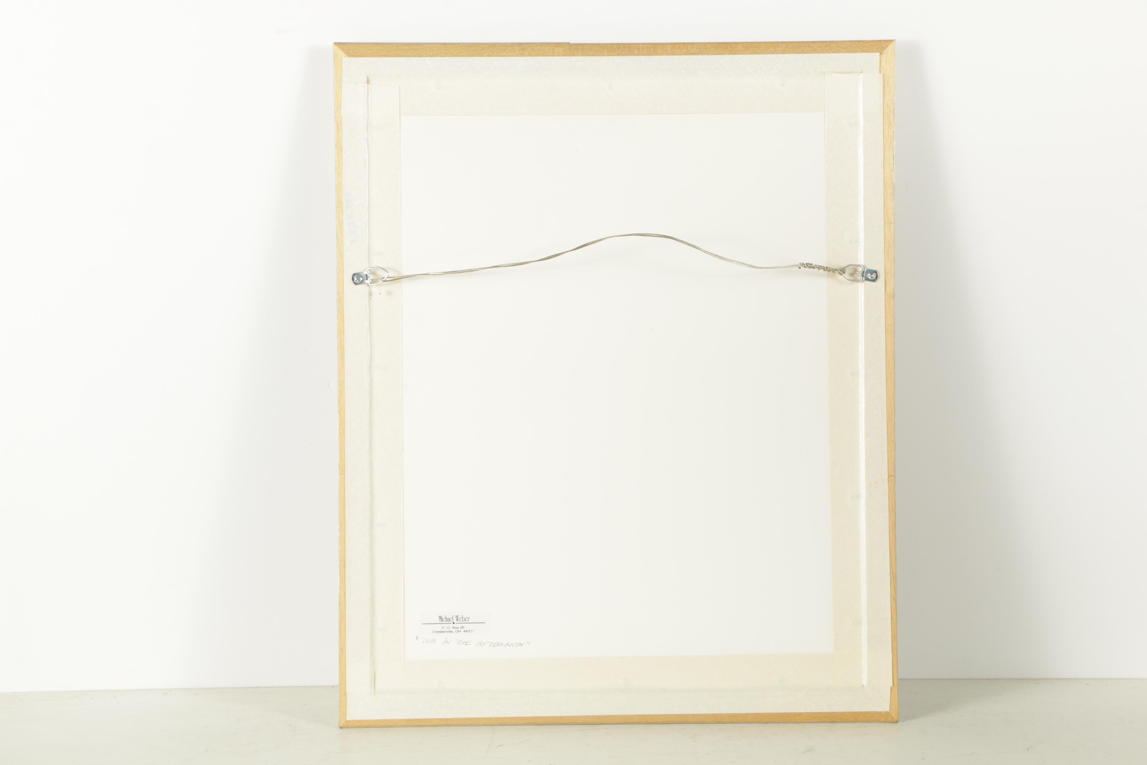 Michael Weber Watercolor Painting on Paper "Tea in the Afternoon"