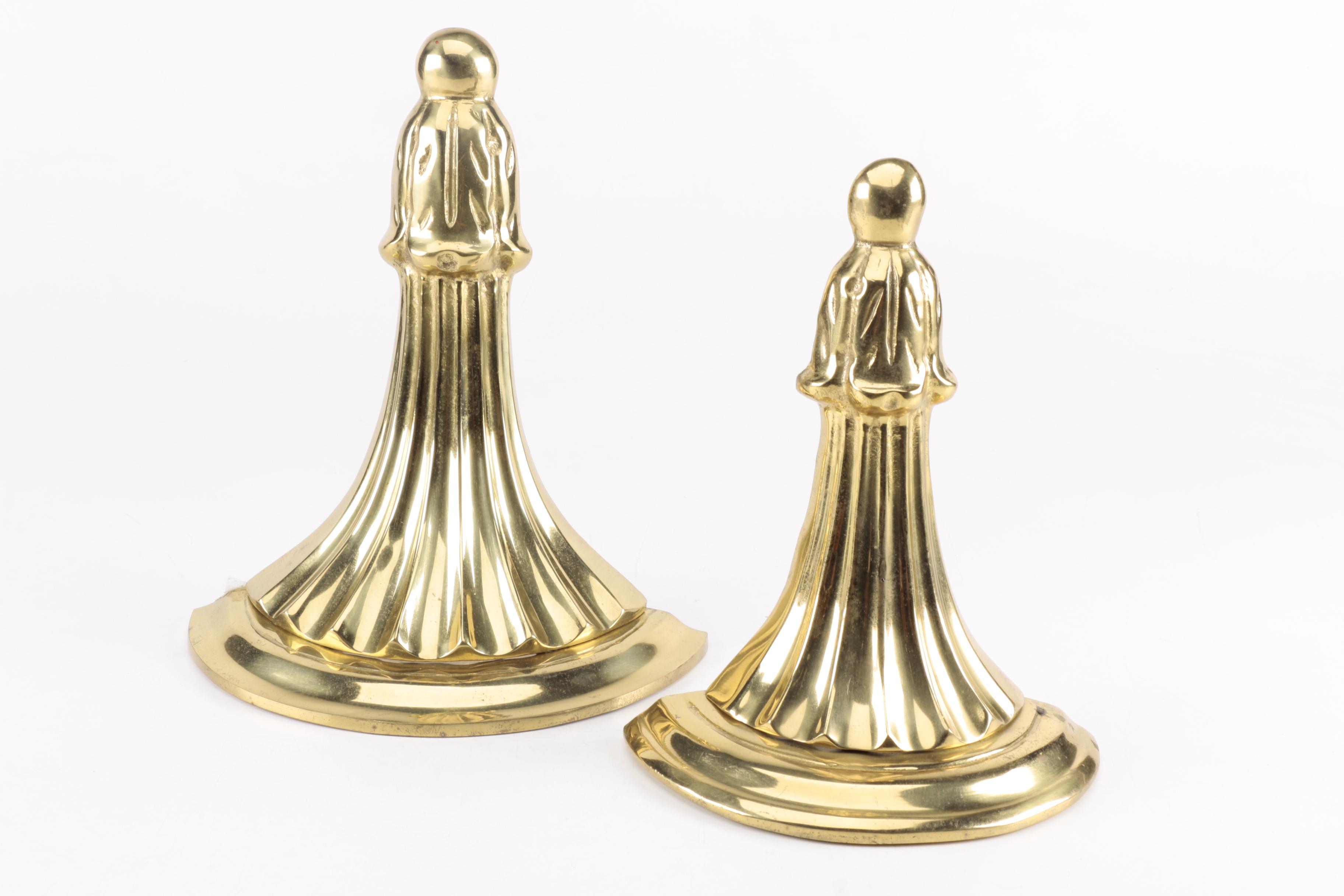 Pair of Brass Lacquered Wall Sconces