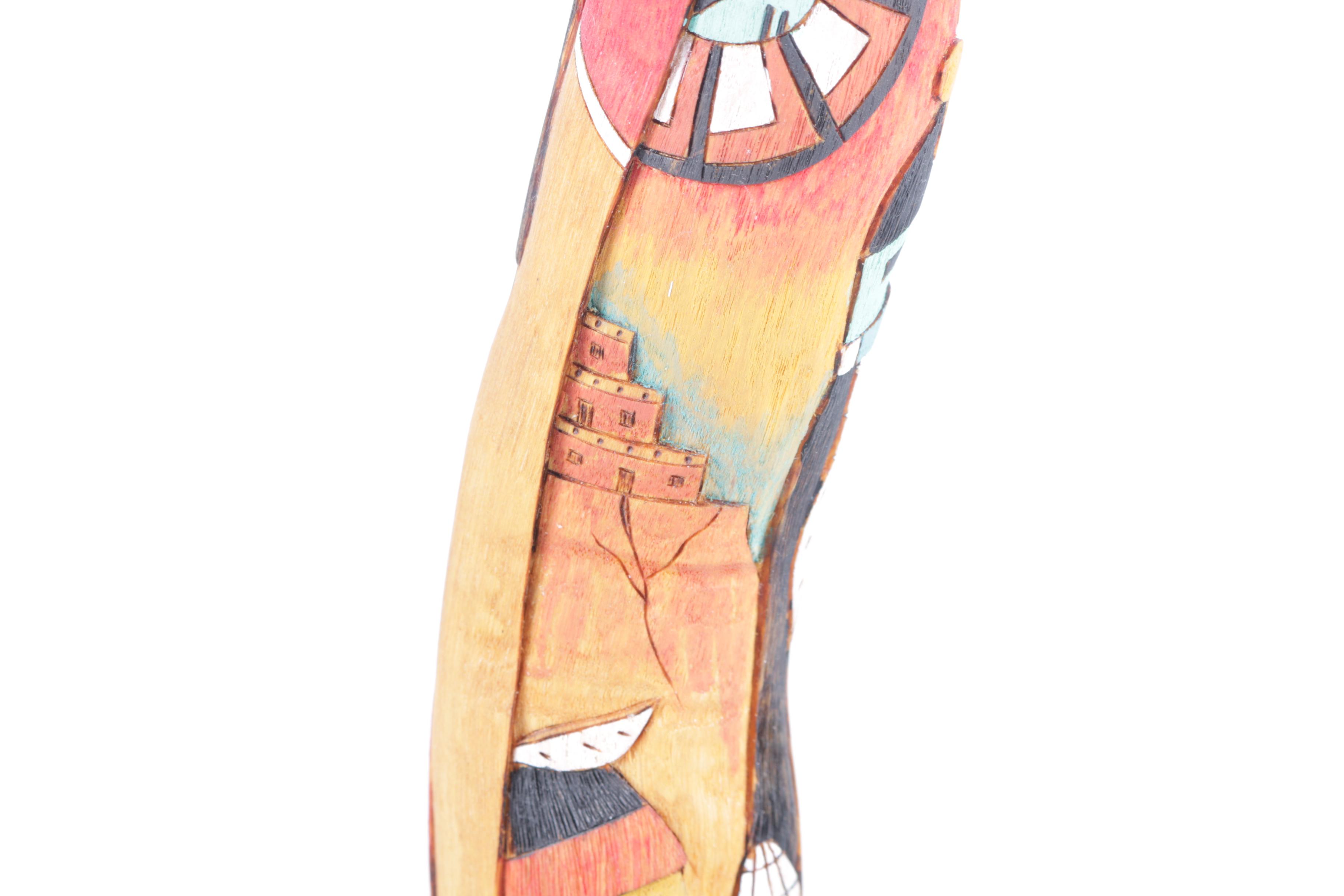 Carved and Painted Native American Inspired Wood Art