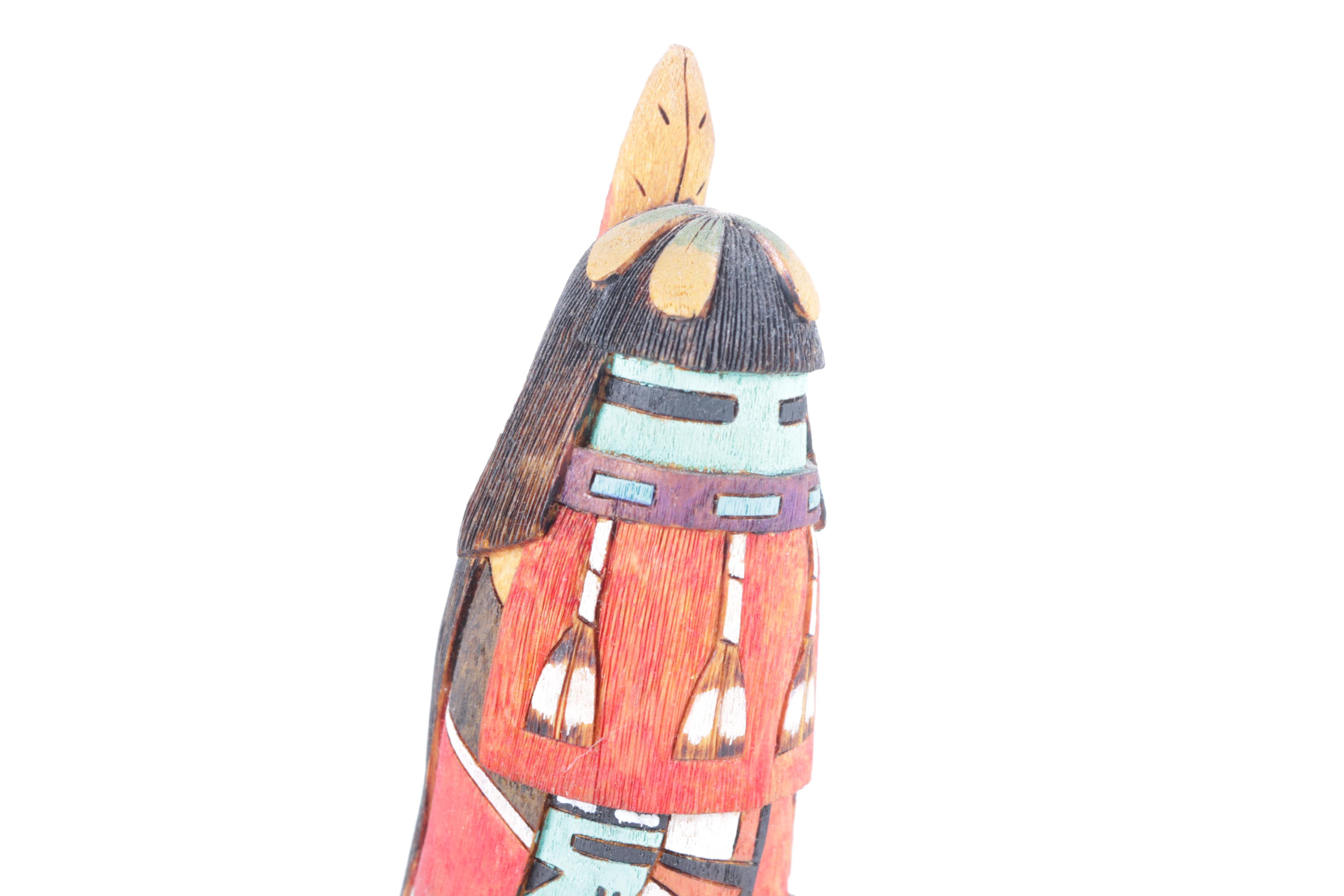 Carved and Painted Native American Inspired Wood Art