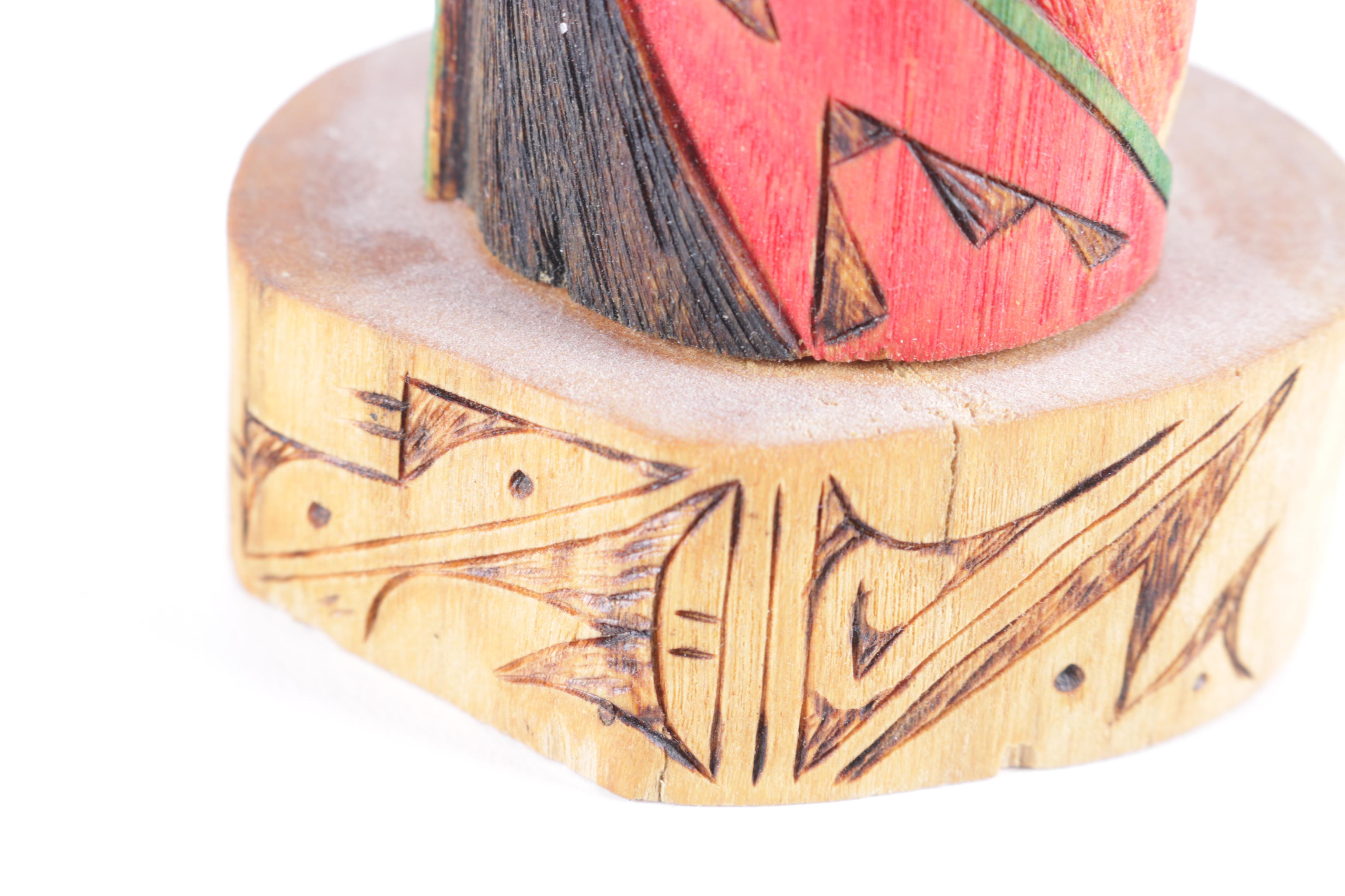 Carved and Painted Native American Inspired Wood Art