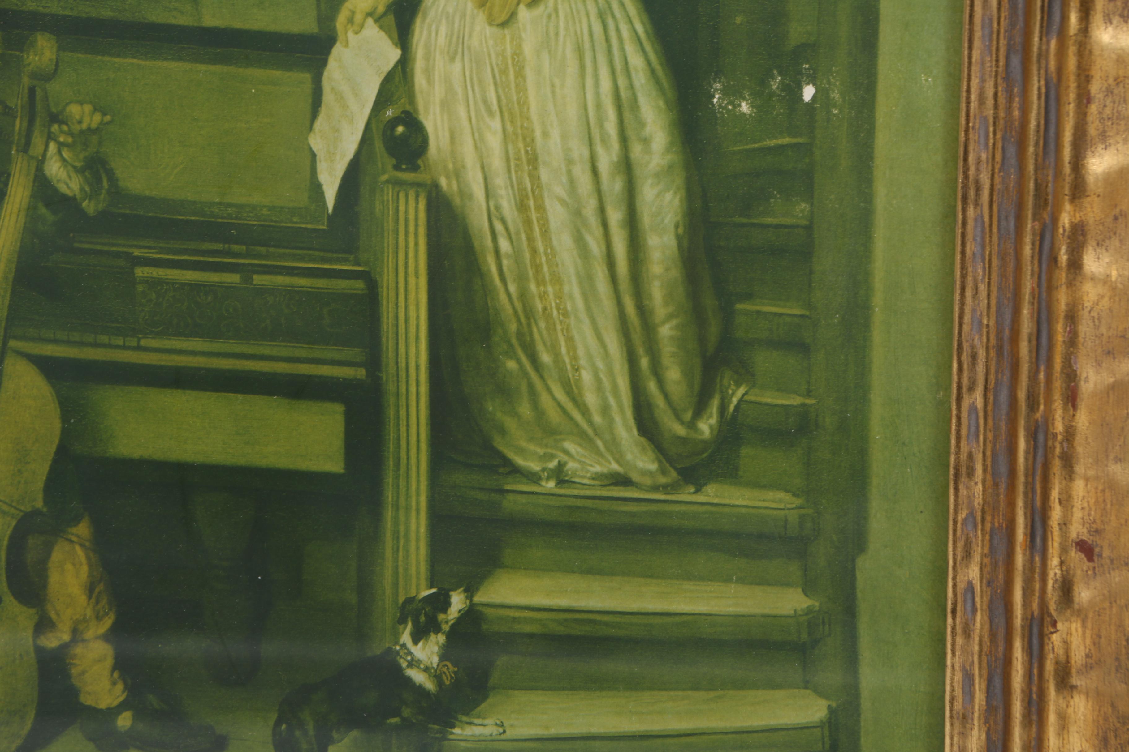 Framed Reproduction Print After Dutch Painting