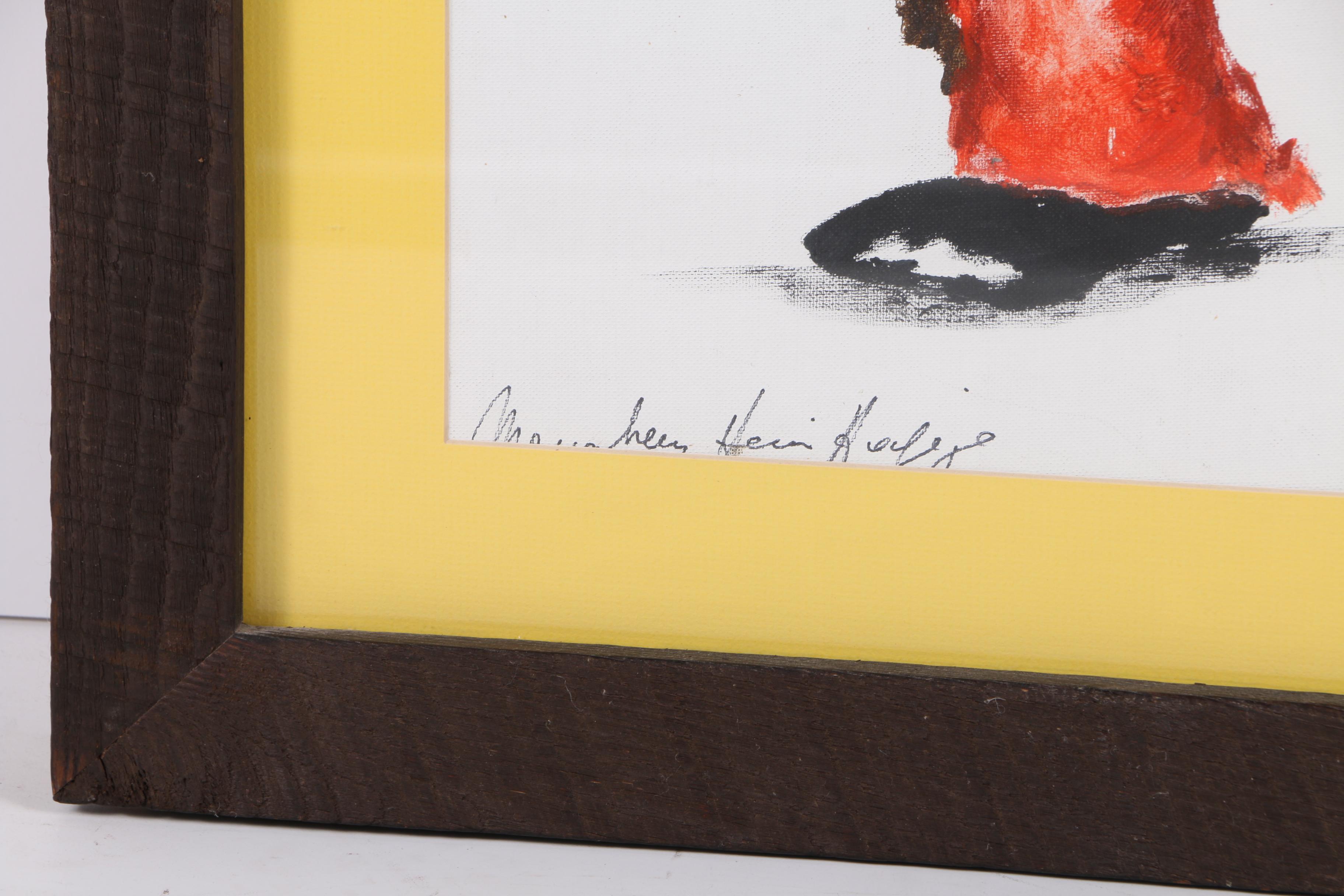 Acrylic Painting on Canvas Board of Sad Clown