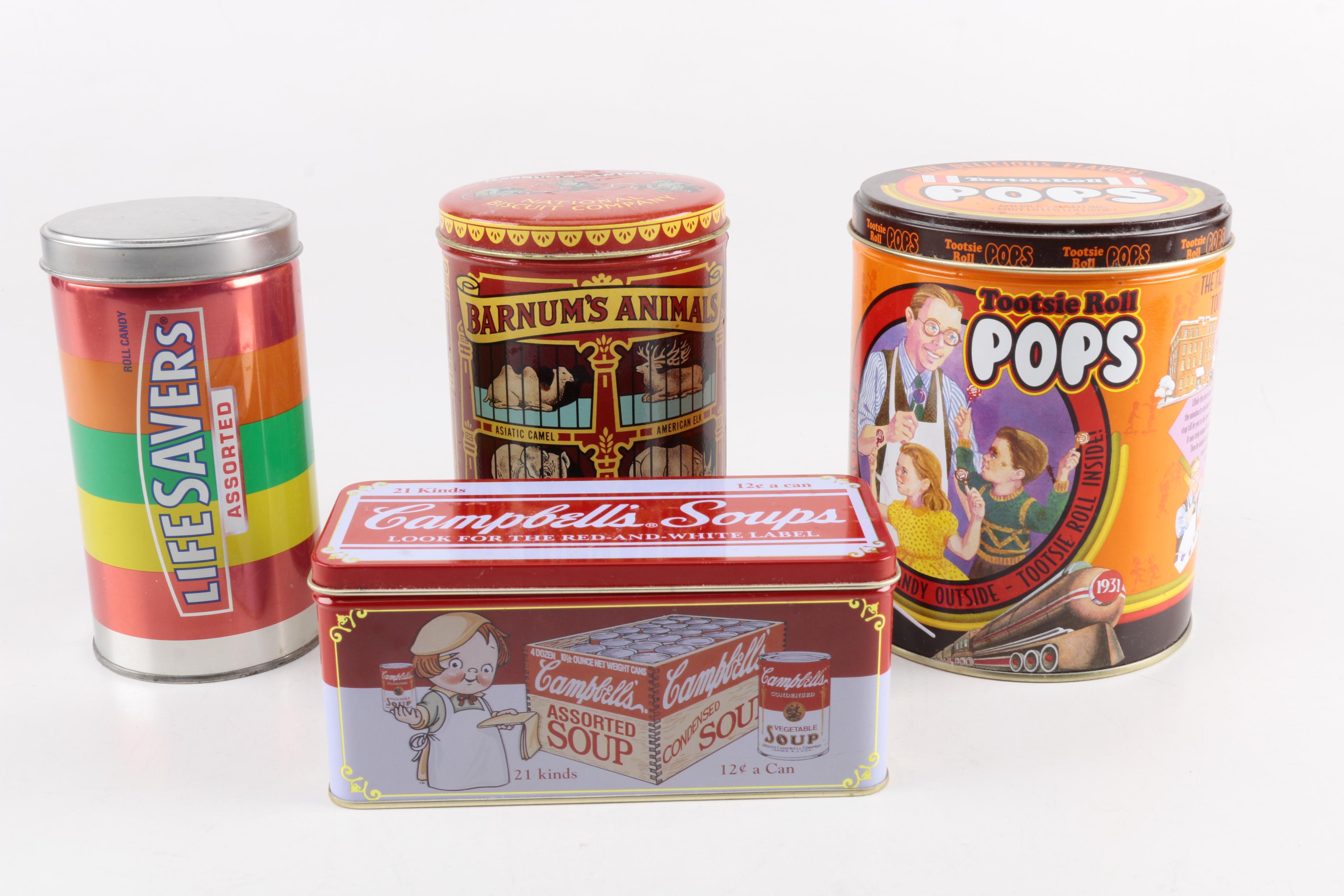 Tin Candy, Cookie and Soup Cans