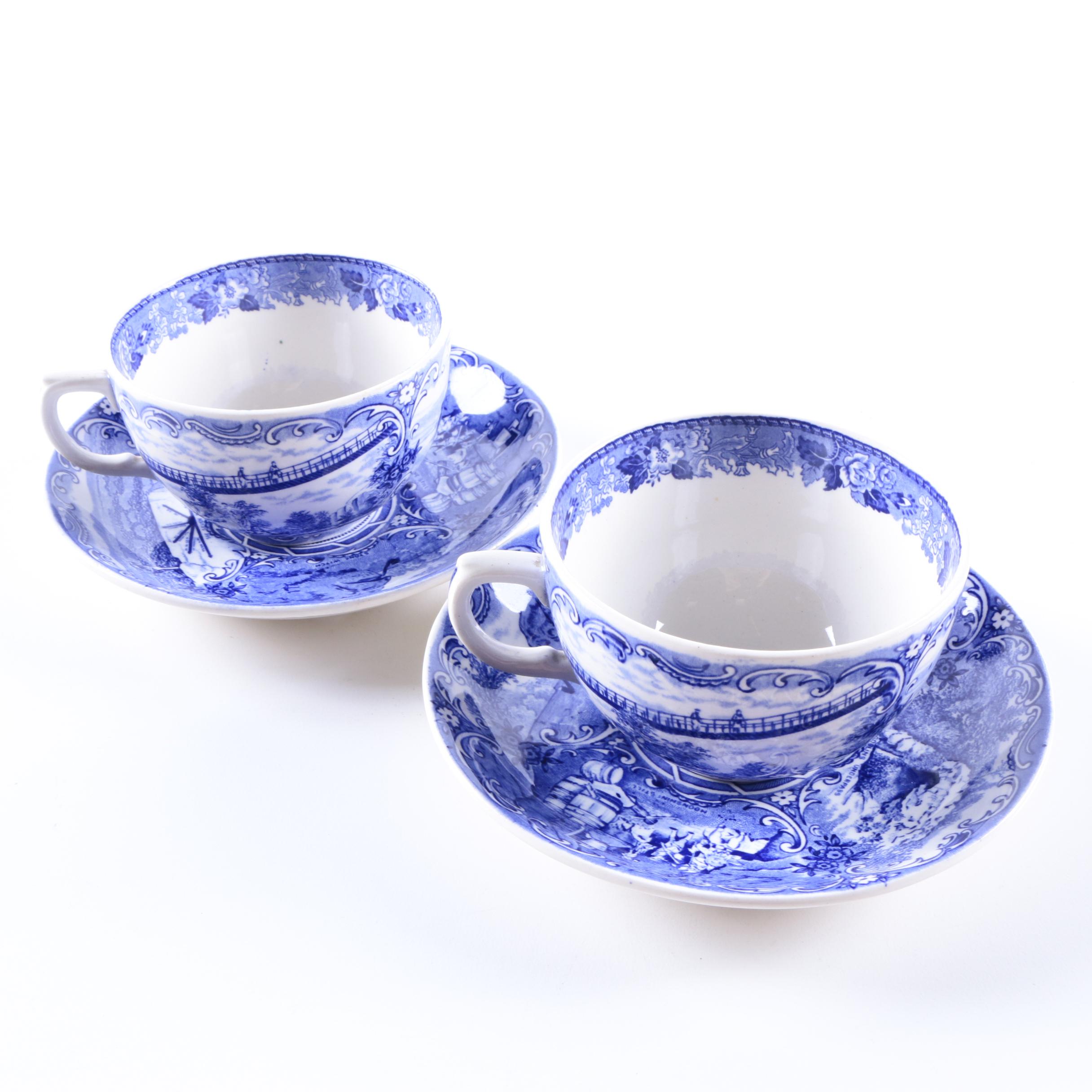 Jonroth "Rock City Gardens" Porcelain Teacups and Saucers
