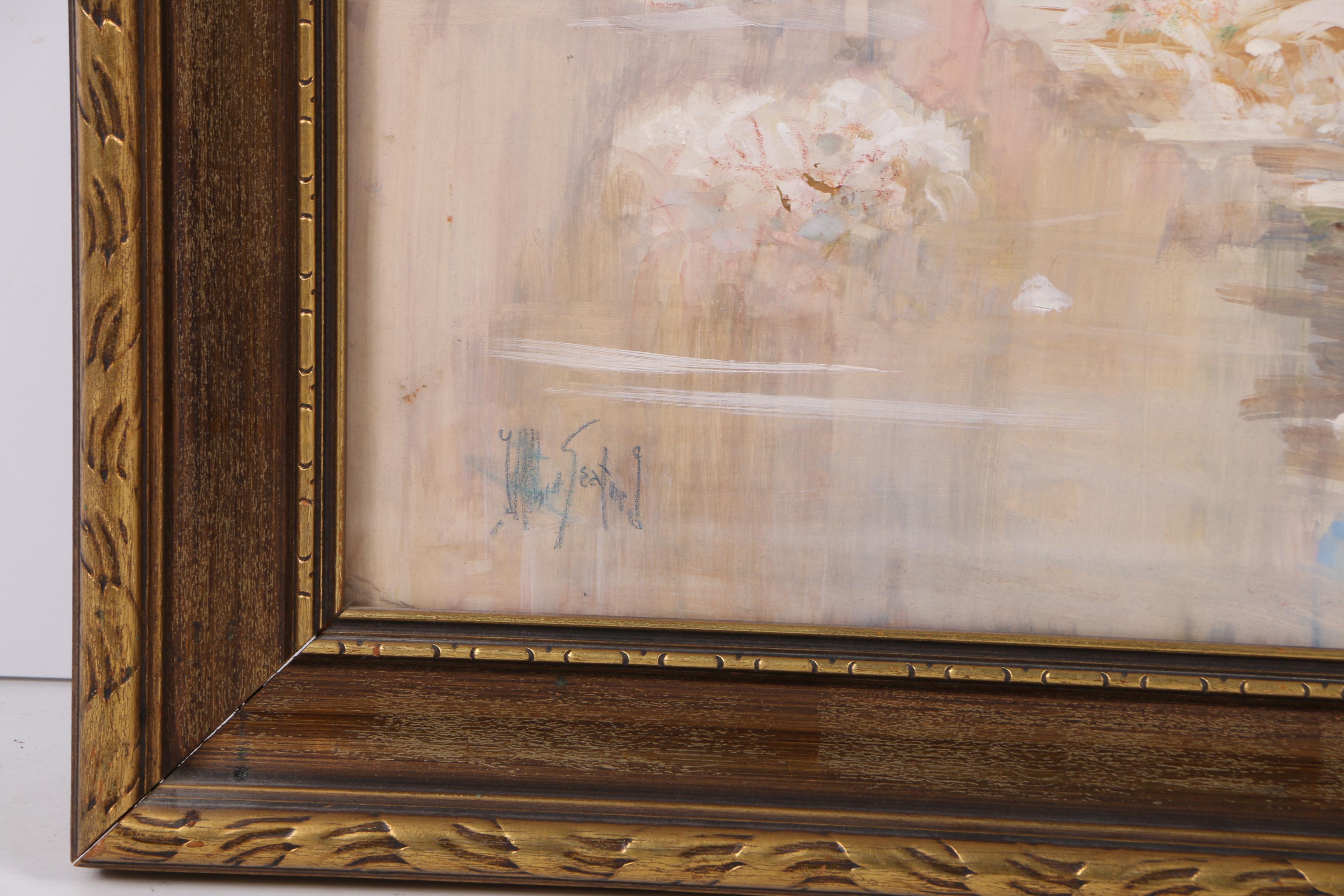 Gouache Painting of Winter Landscape