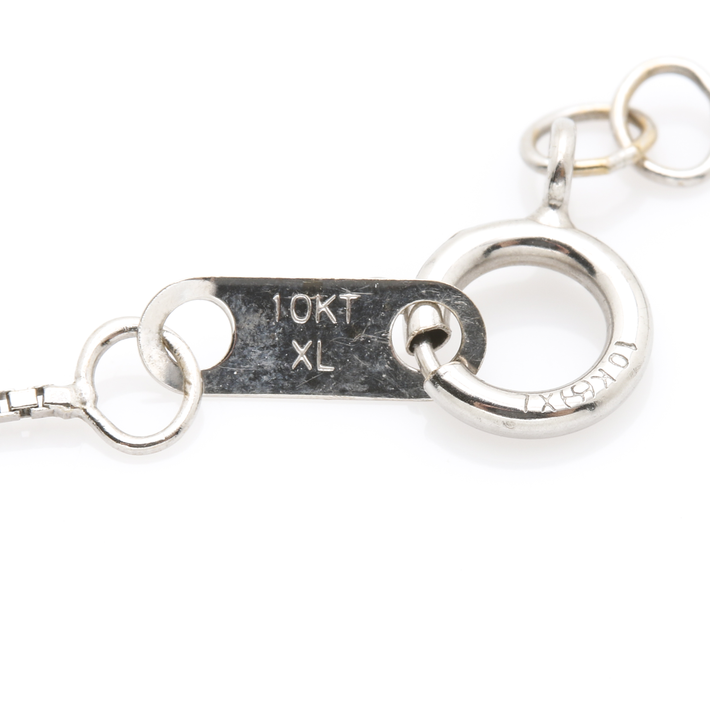 10K White Gold Blue Topaz Pendant Necklace