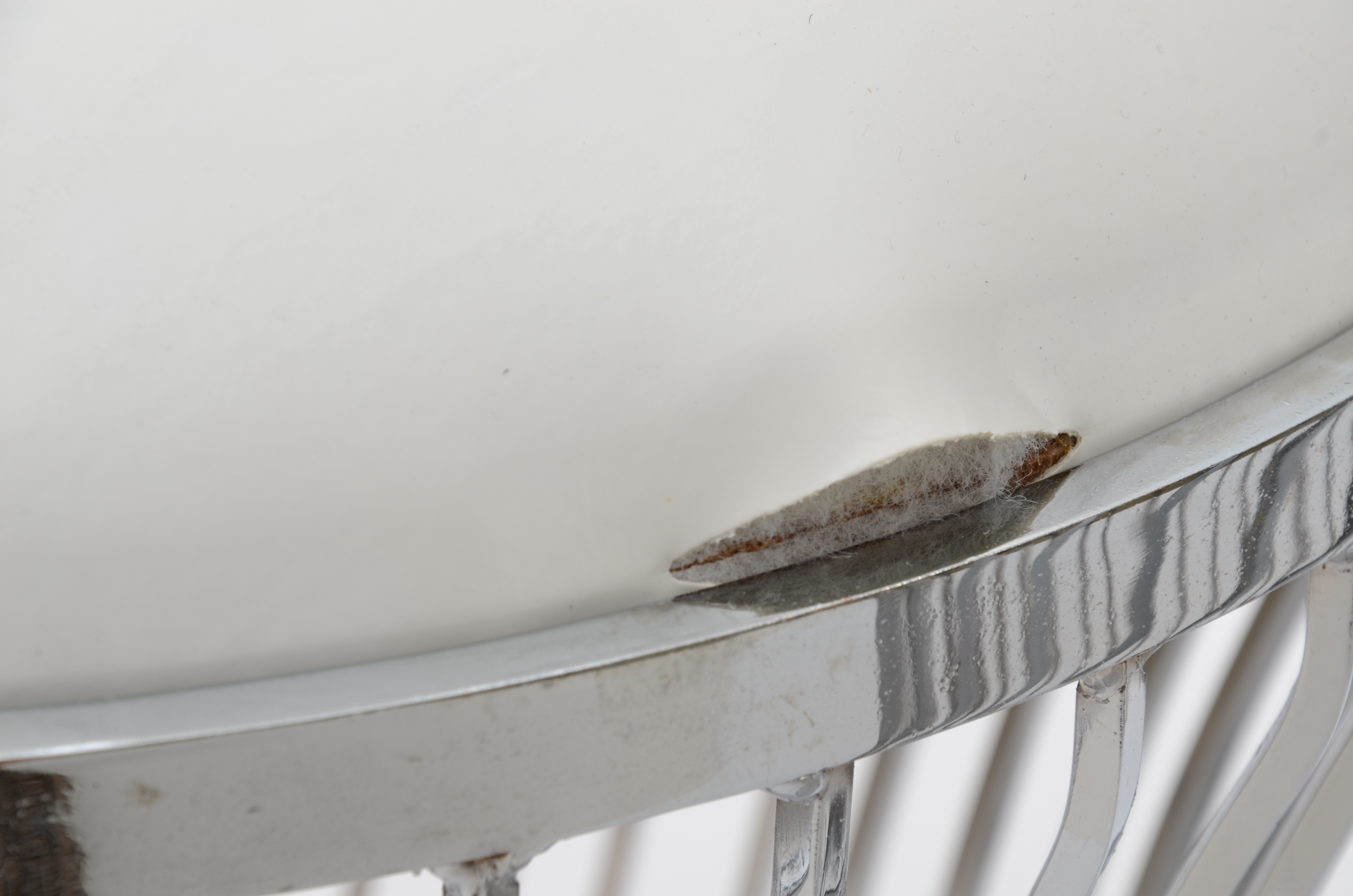 Pair of "Brooklyn Nights" Stools in White and Chrome